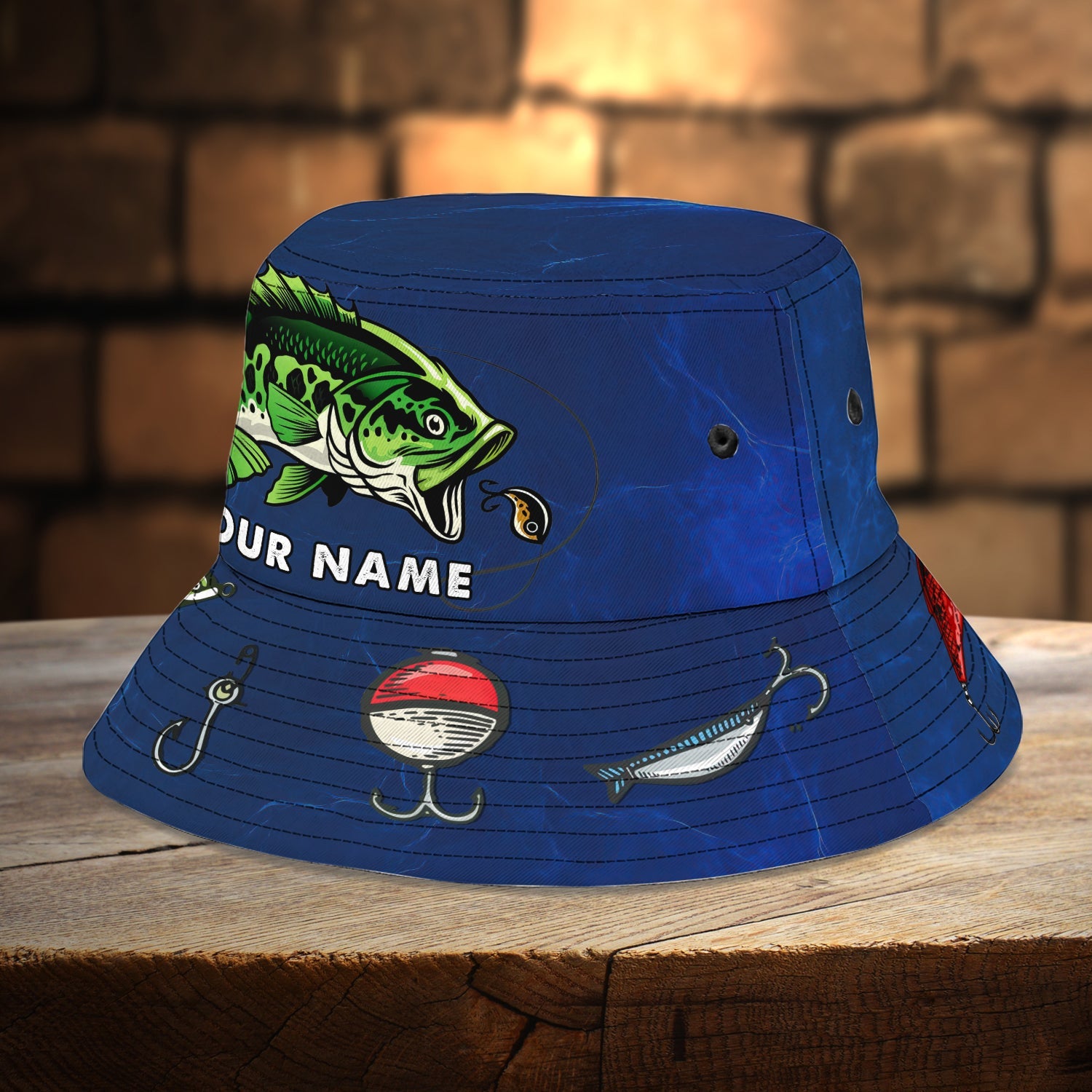 Custom Bucket Hat - Bass Fishing - 373