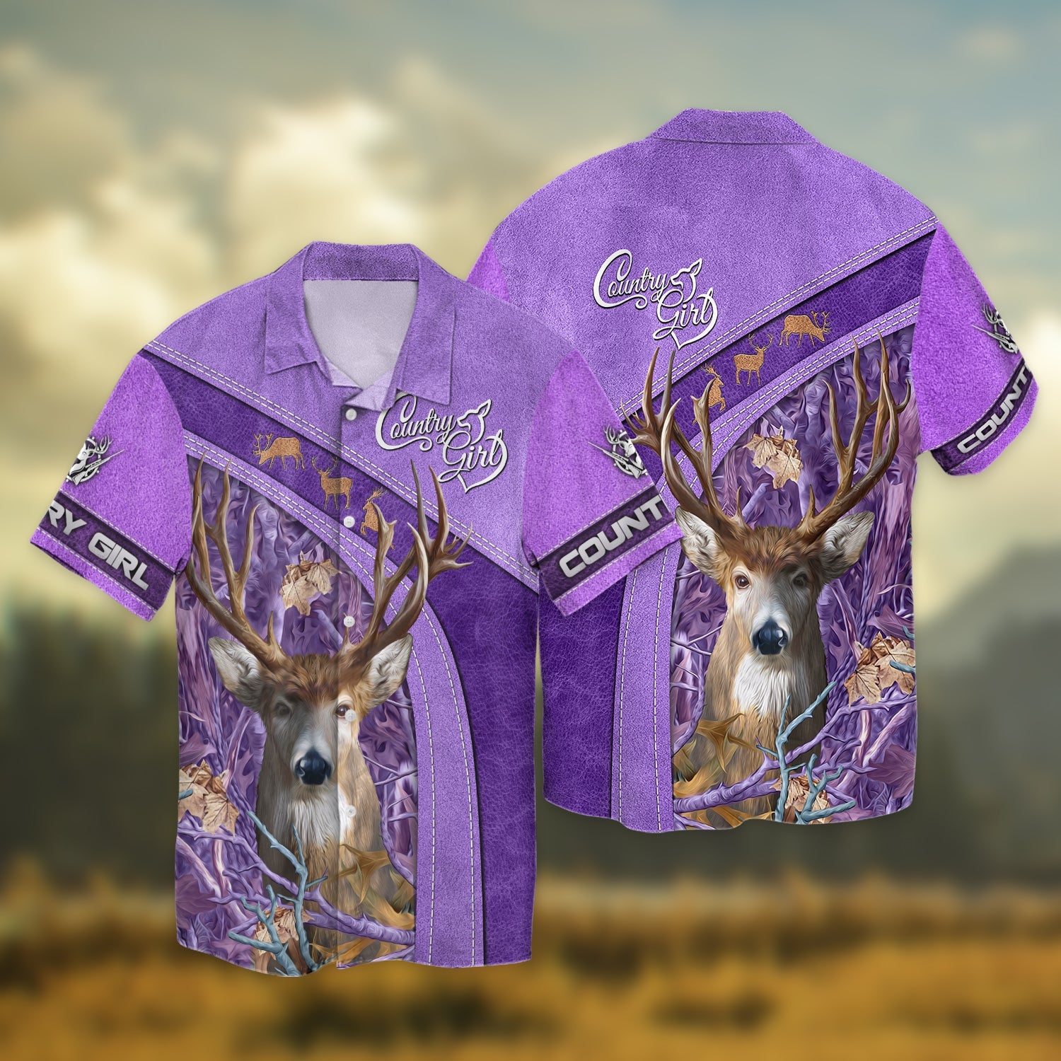 Country Girl - 3D Full Print Shirts - Tad 531 (Purple)