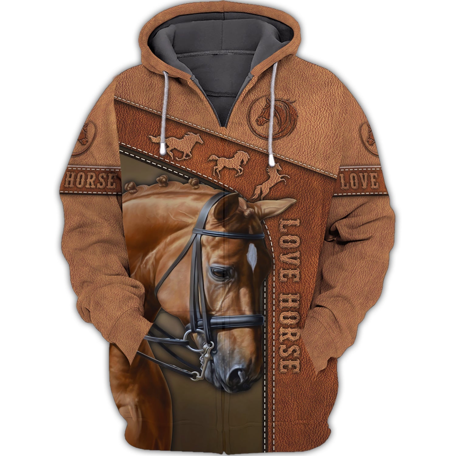 Love Horse Brown - 3D Full Print - DAH-3D-1OX4X