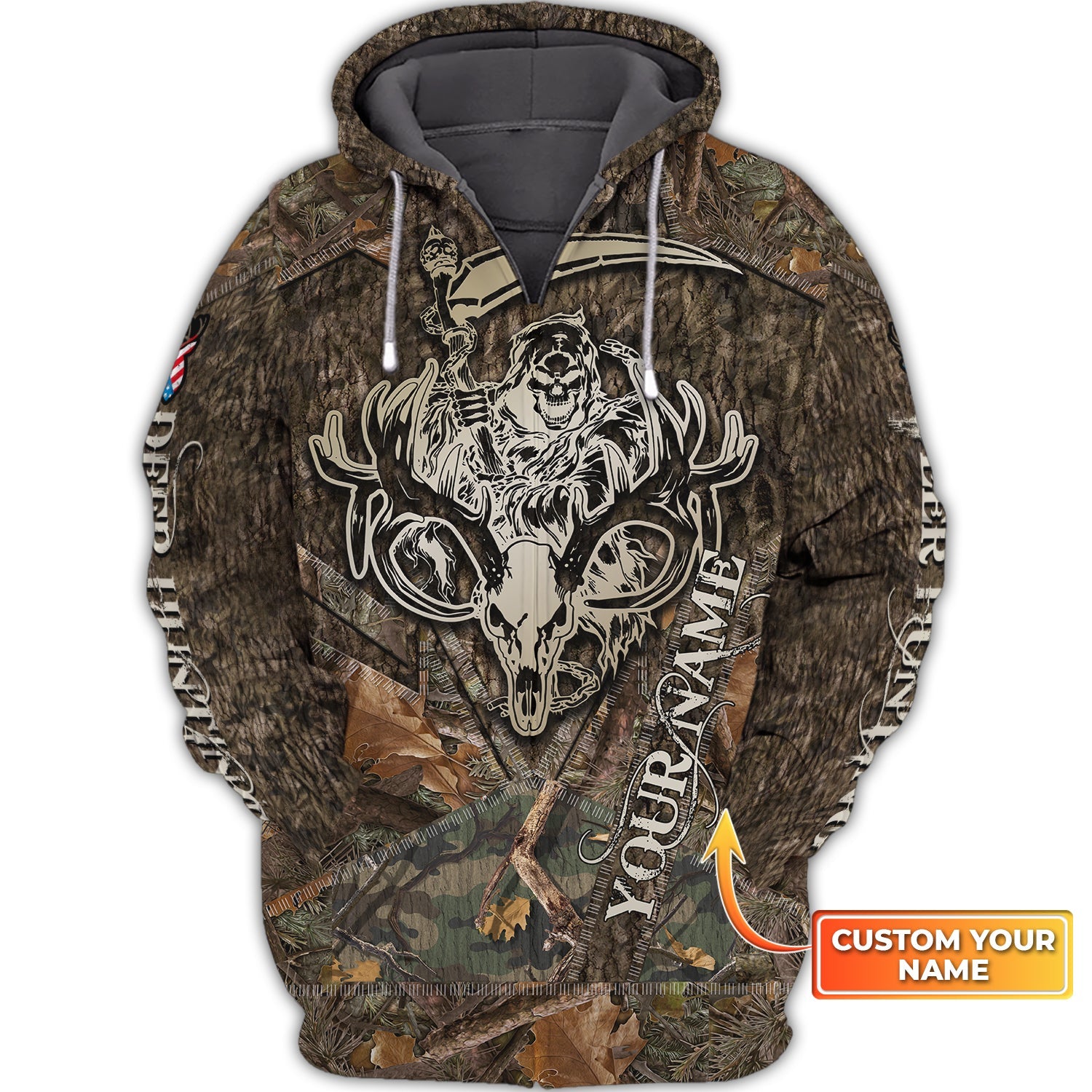 Hunting - Personalized Name 3D Zipper hoodie - H9h3-899