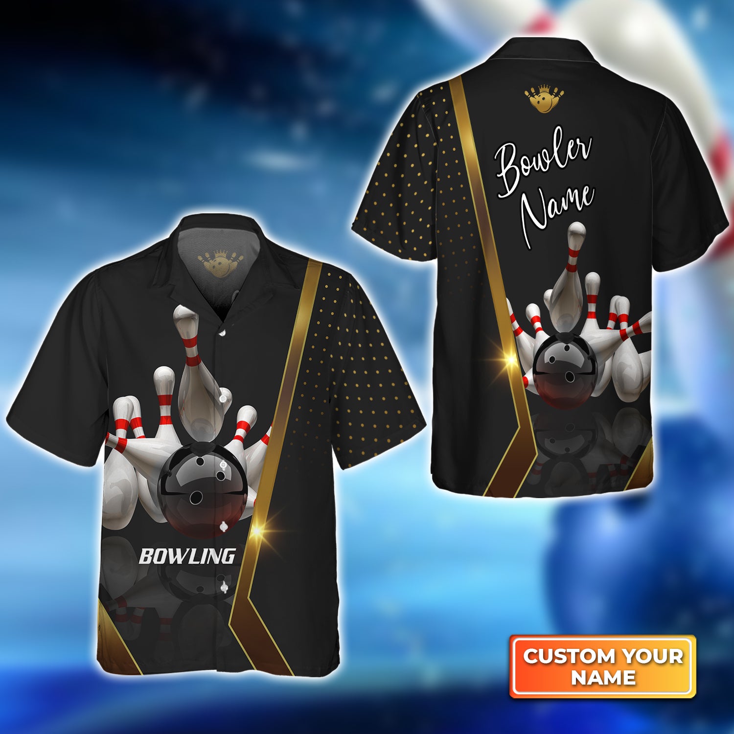 Personalized 3D Bowling Hawaiian Shirt for Bowler Team Player, Bowling Sport Lovers, Bowling Pin and Ball Gift Apparel