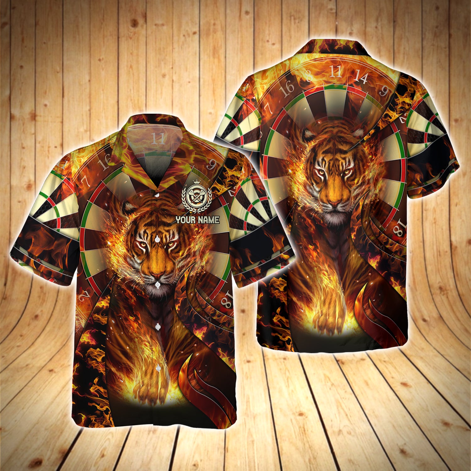 Fire Tiger Darts Personalized 3D Shirts For Dart Team Player Tad