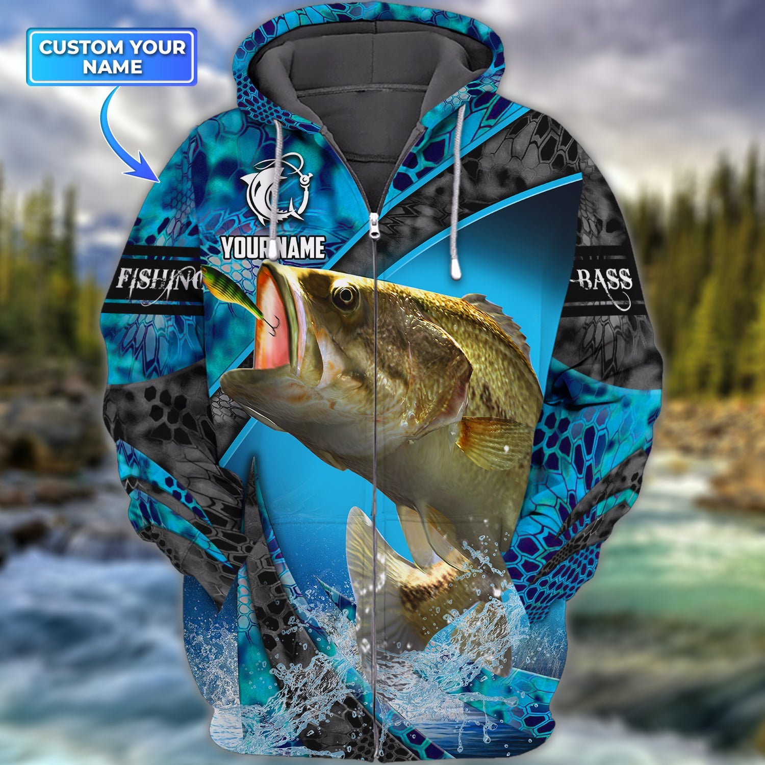 Custom 3D Bass Fishing 3D Full Print Shirts, Unique Design for Anglers, Perfect Gift for Bass Fishing Enthusiasts!
