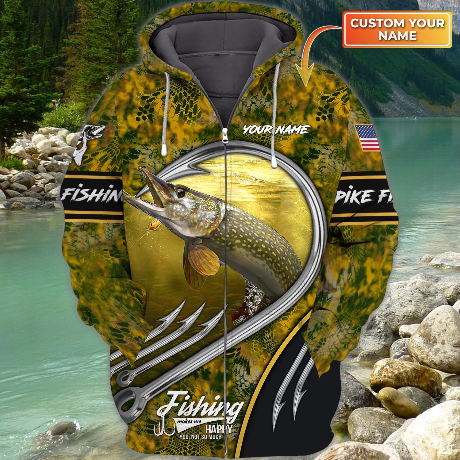 Custom 3D Pike Fishing 3D Full Print Shirts, Unique Design for Anglers, Perfect Gift for Pike Fishing Enthusiasts!