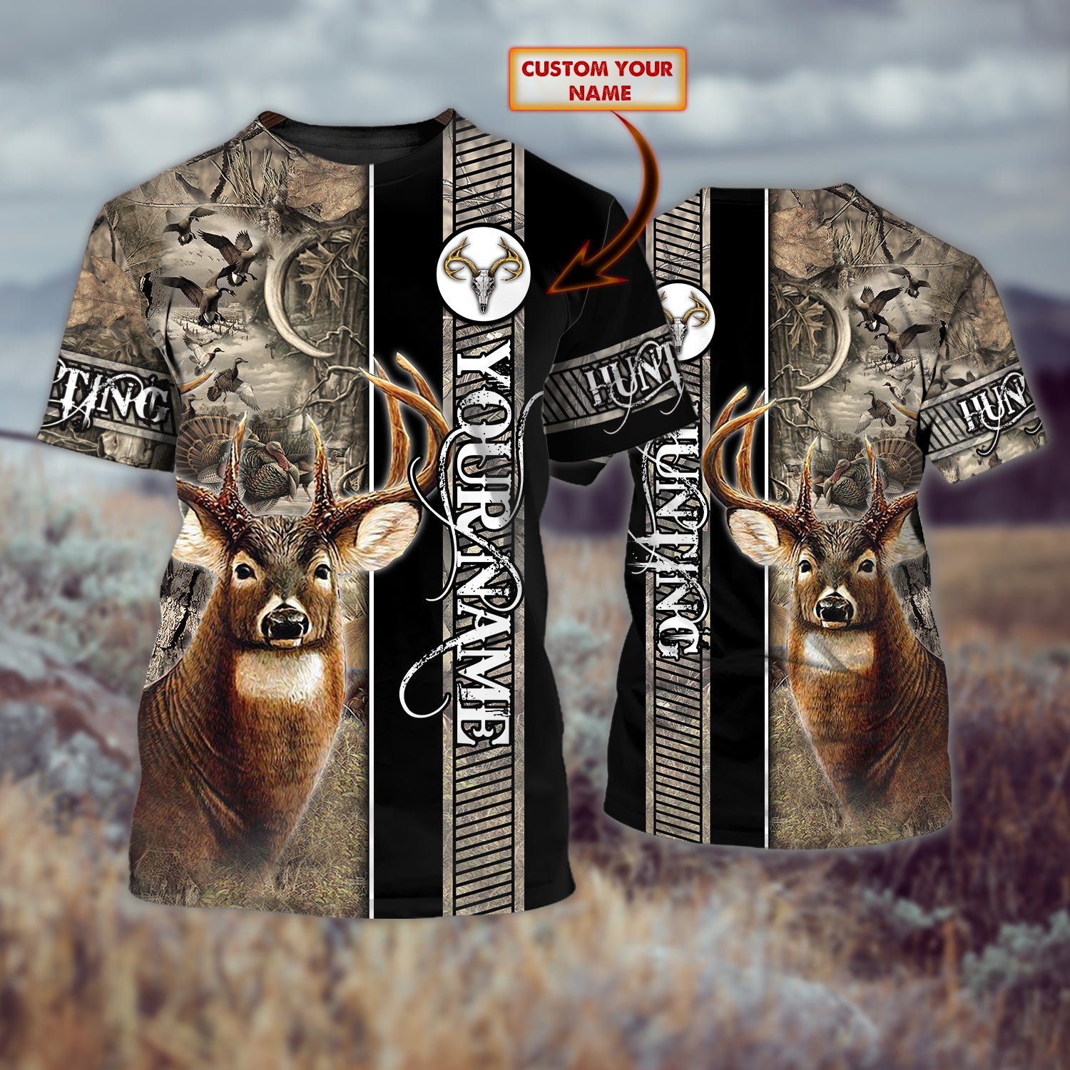 Deer Hunting - Personalized Name 3D Tshirt - Boom