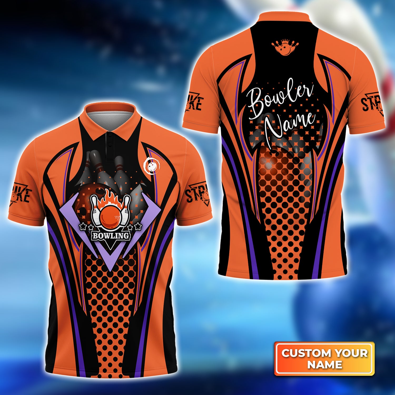 Personalized 3D Bowling Jerseys for Men, Custom Bowling Shirts for