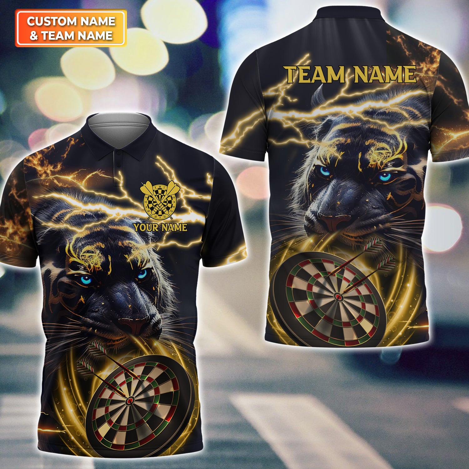 Storm Tiger Personalized Name & Team Name 3D Shirts For Dart Team Player Tad