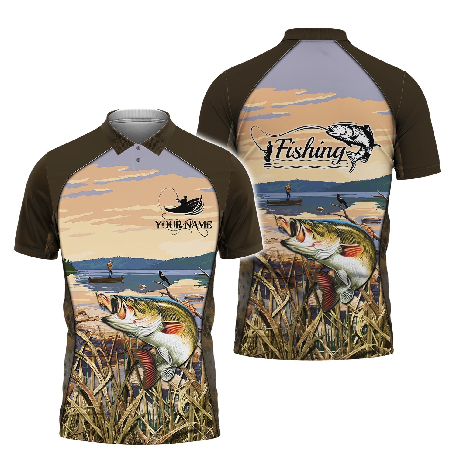 Vintage Fishing - Personalized Name 3D Polo Shirt - QB95