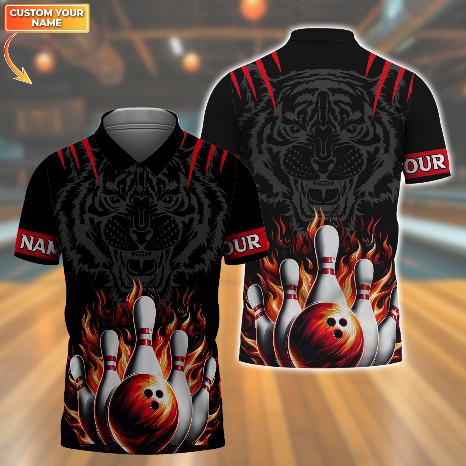 Bowling Tiger Personalized Name & Team Name 3D Shirts Tad Gift For Bowler