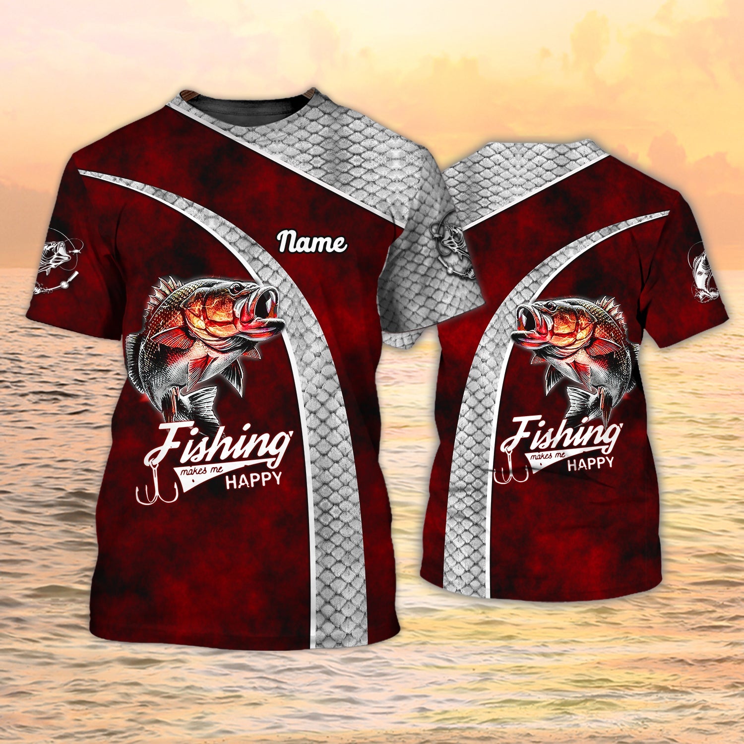 Bass Fishing Personalized Name 3D Tshirt Fishing Shirts