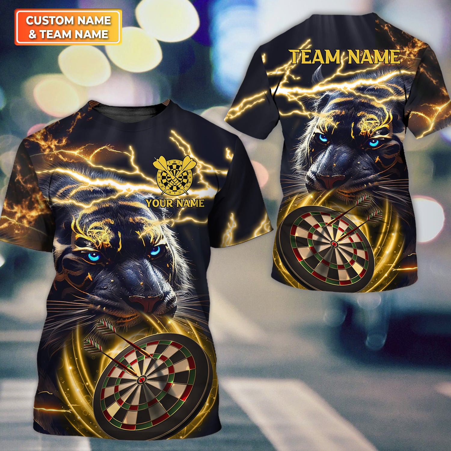 Storm Tiger Personalized Name & Team Name 3D Shirts For Dart Team Player Tad