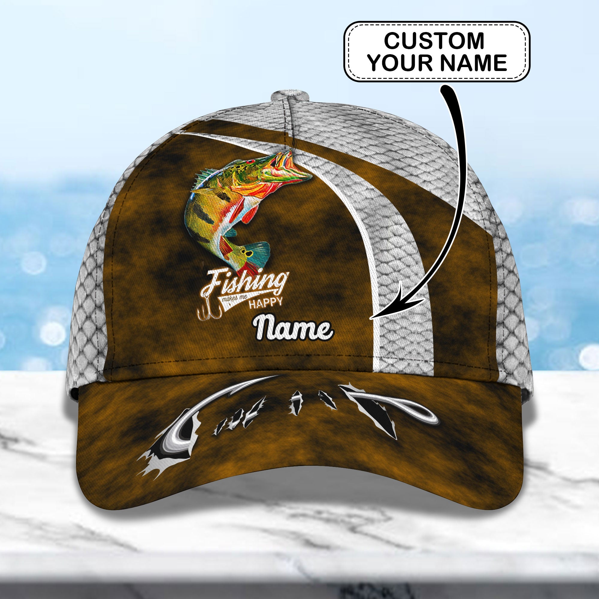 Peacock Bass Fishing 06 - Personalize Name Cap - 163