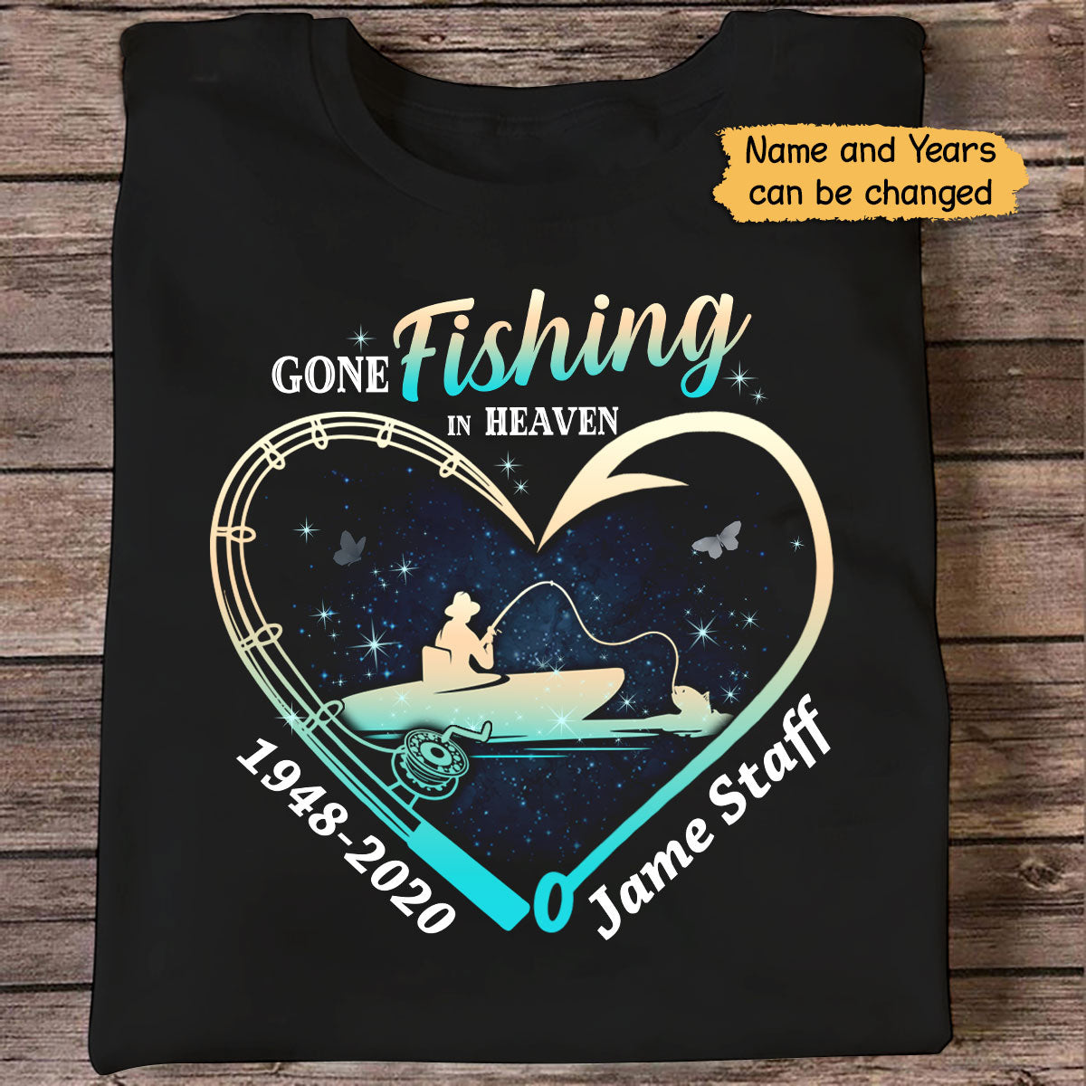 Memorial Gone Fishing In Heaven Personalized Shirt