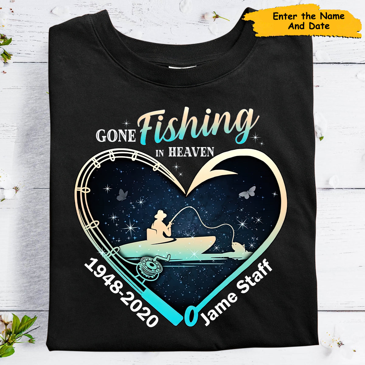 Memorial Gone Fishing In Heaven Personalized Shirt