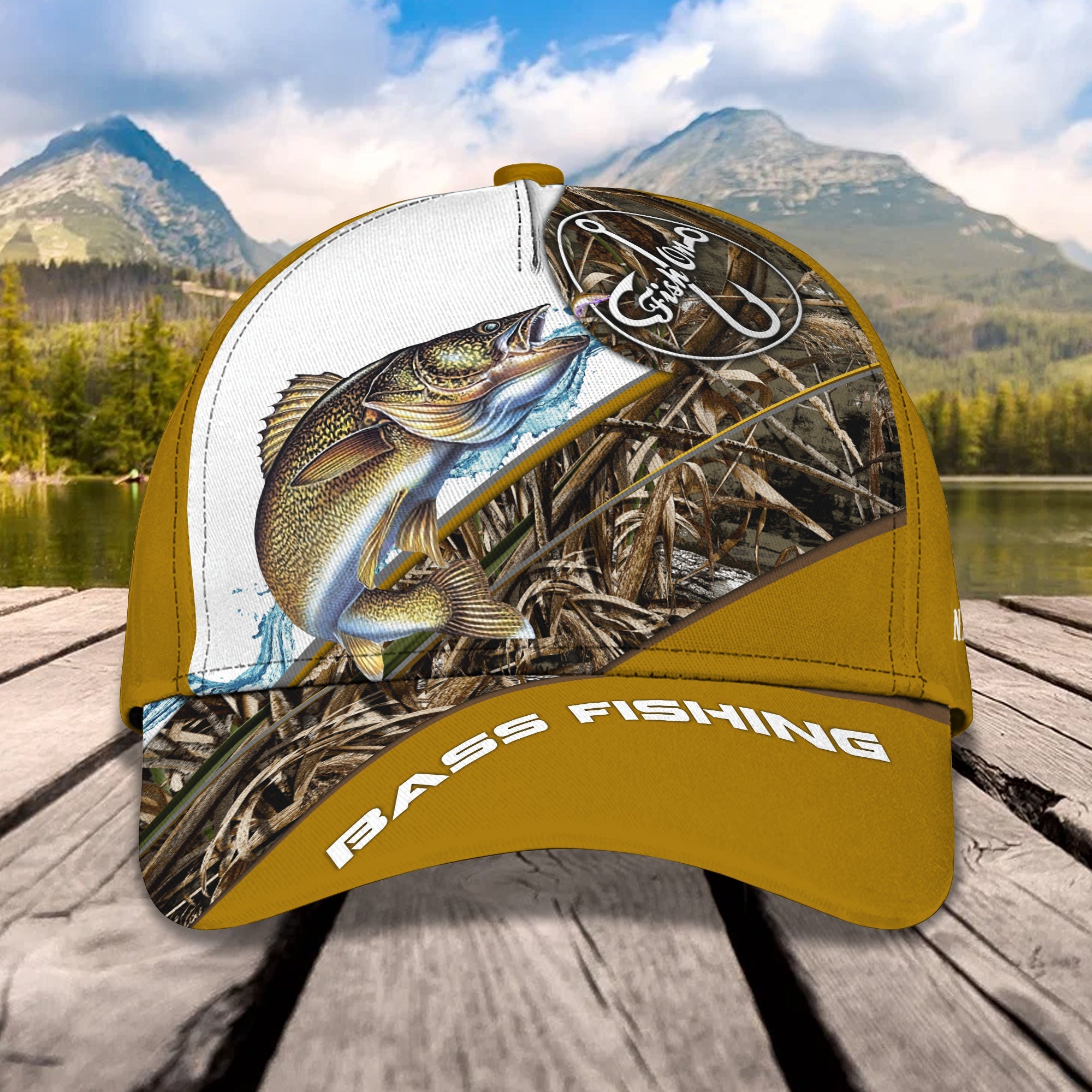 Bass Fishing 6 - Personalized Name Cap