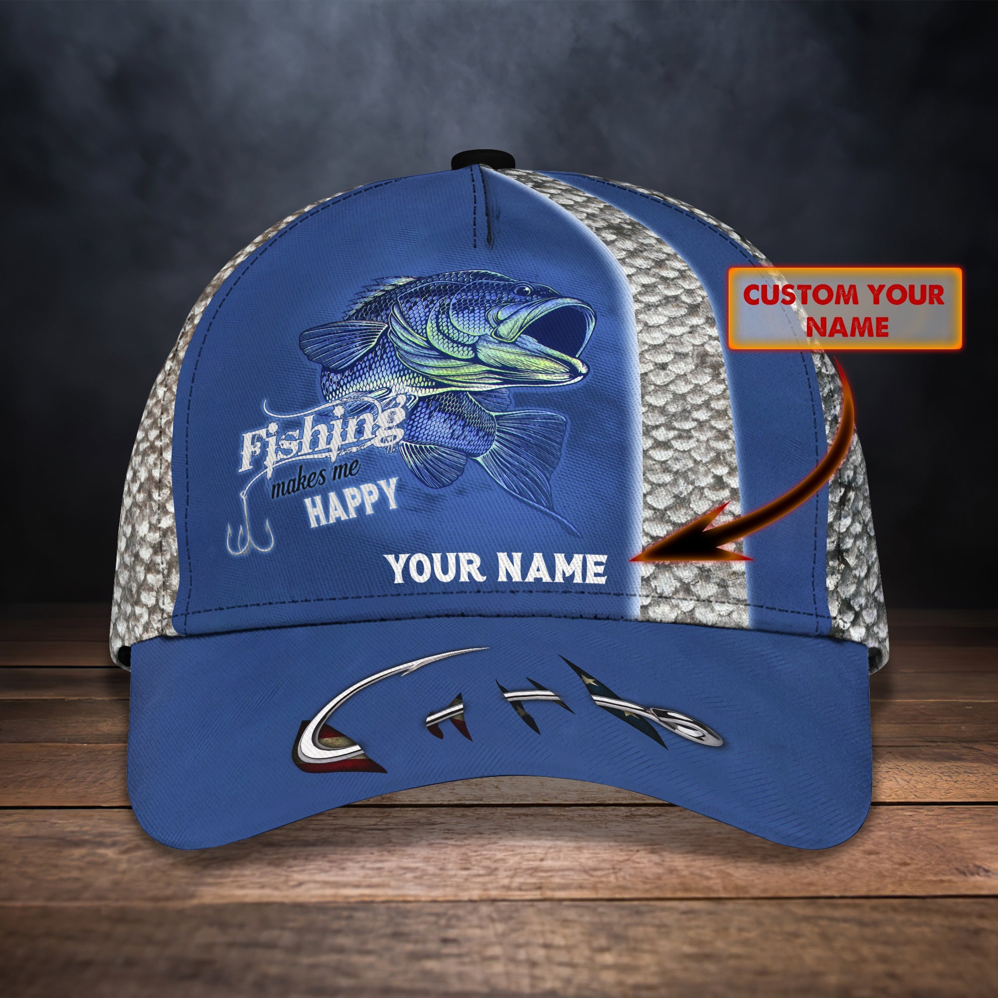 Bass Fishing 02 - Personalize Name Cap - 173