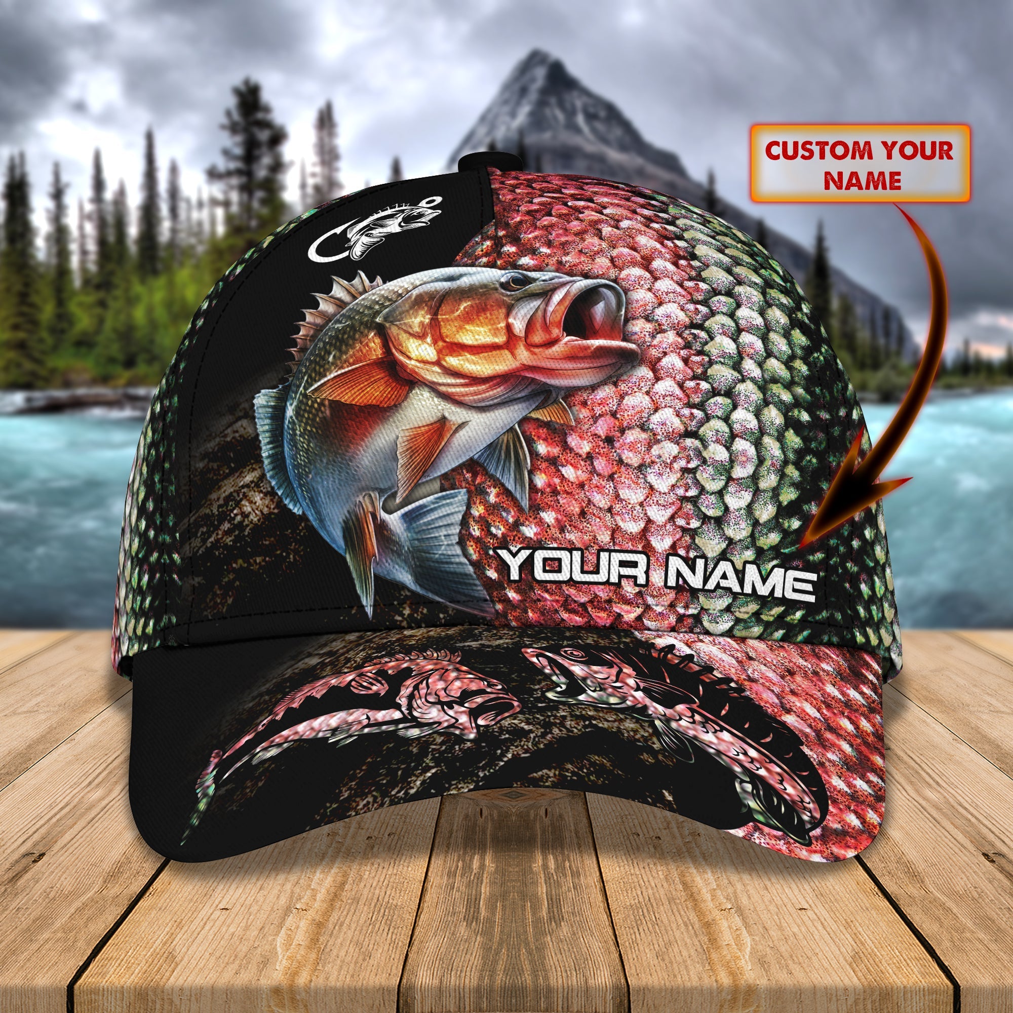 Bass Fishing Classic Cap Custom Name - 389