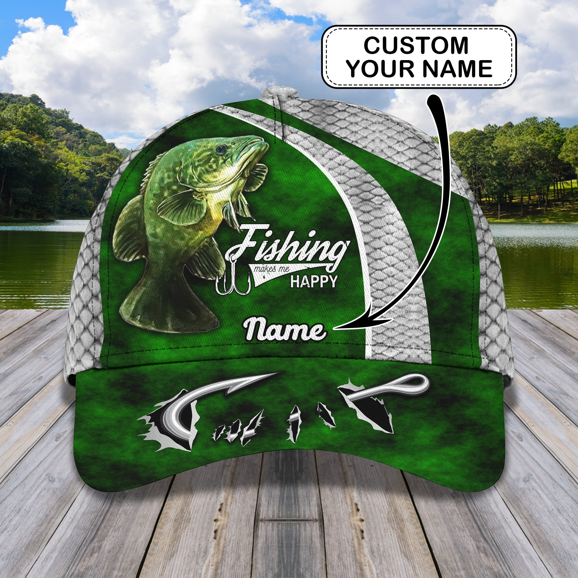 Murray Cod Fishing 16 - Personalize Name Cap  - Loop - Ntp-177