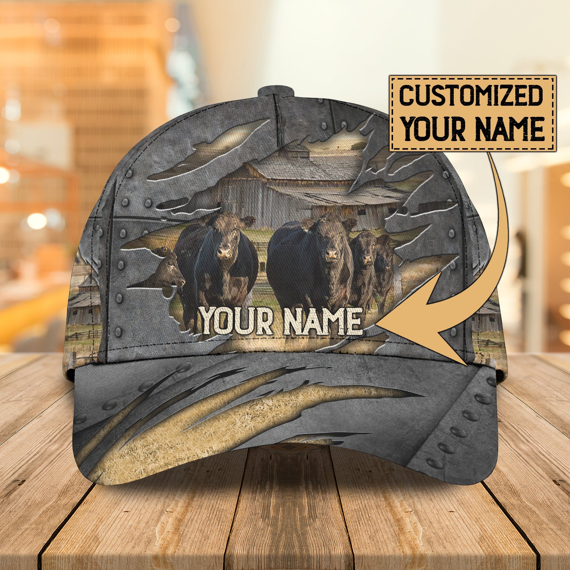 Farm Cow - Personalized Name Cap - Boom