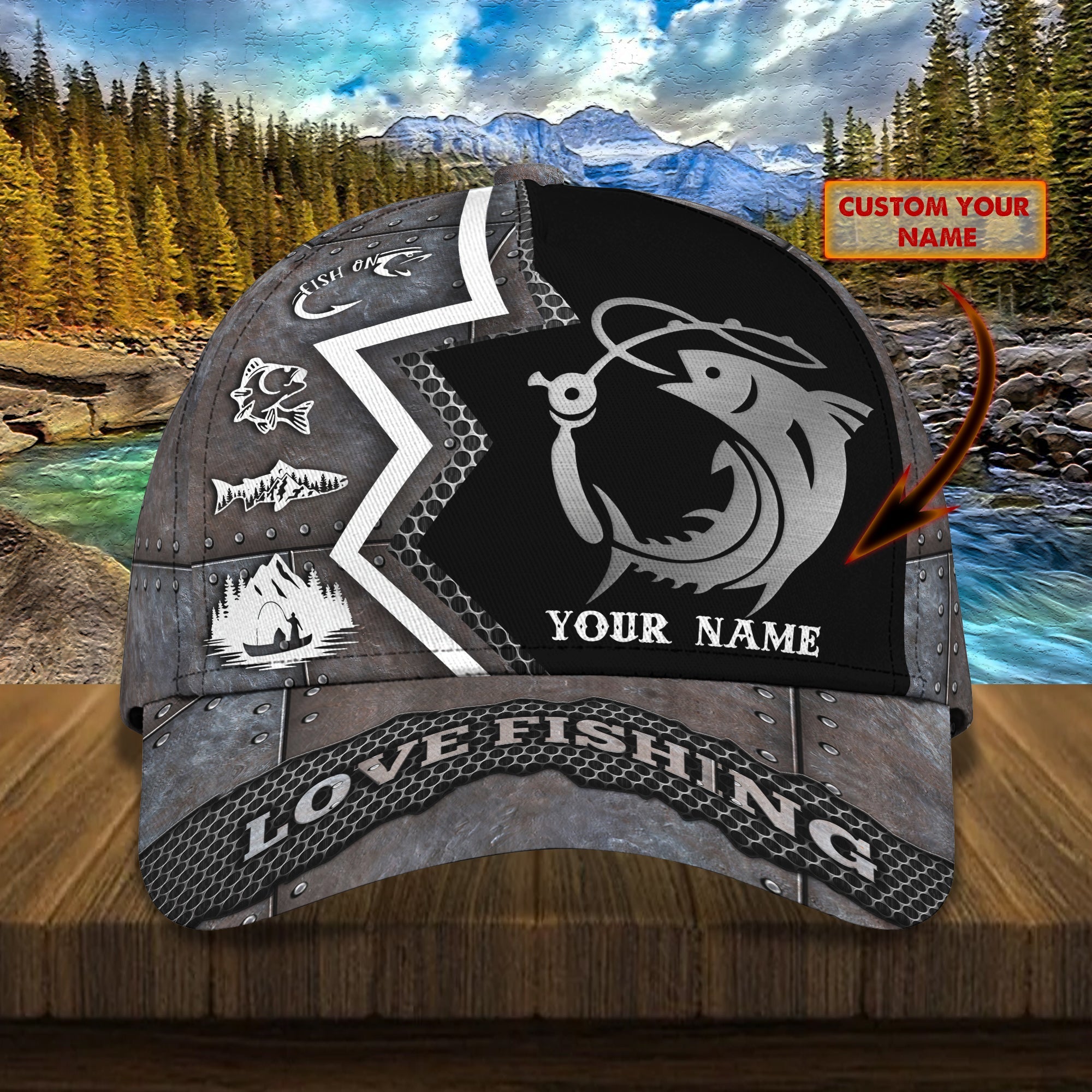 Fishing 009 - Personalized Name Cap - 16hb