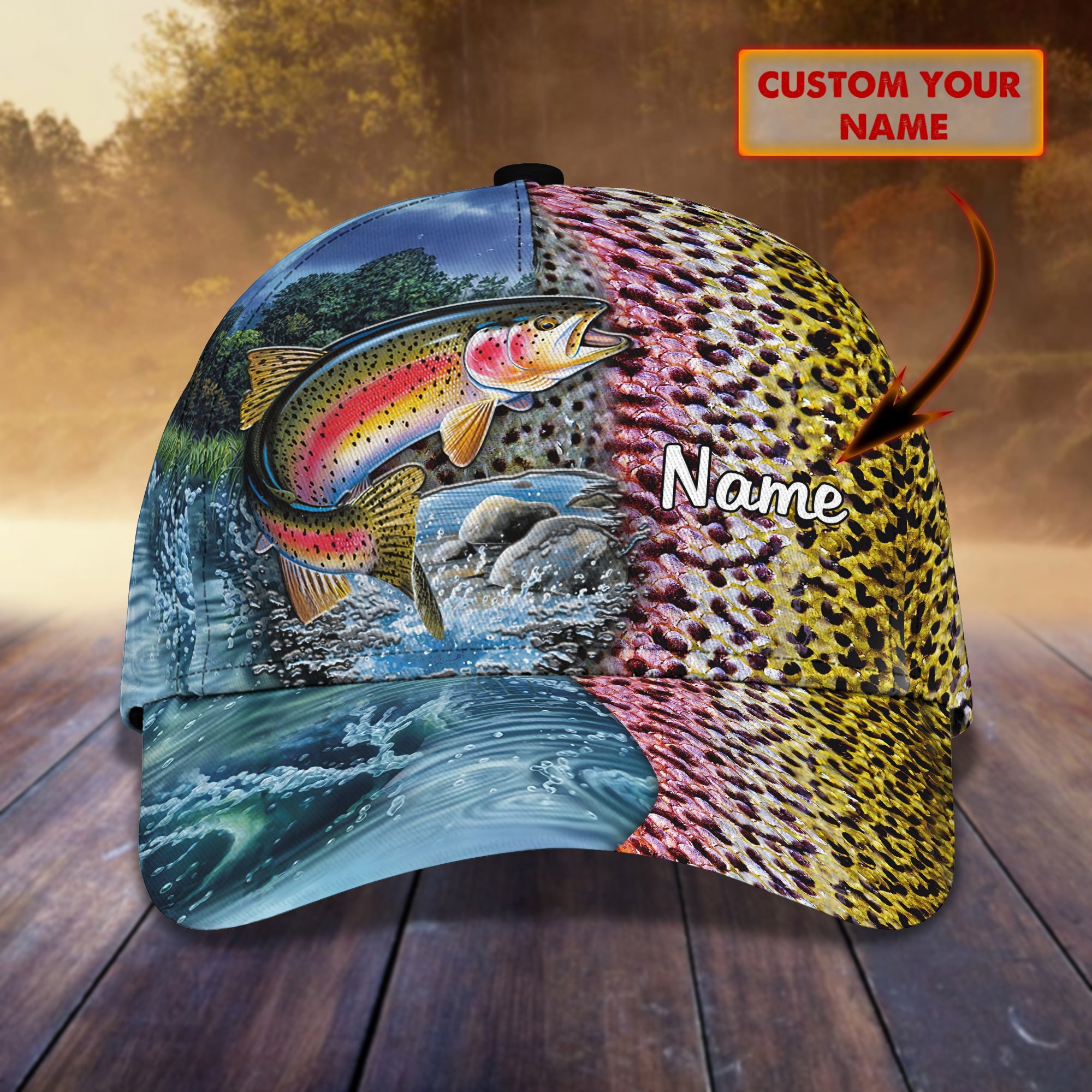 Trout Fishing 17 - Personalize Name Cap  - Loop - Ntp-178