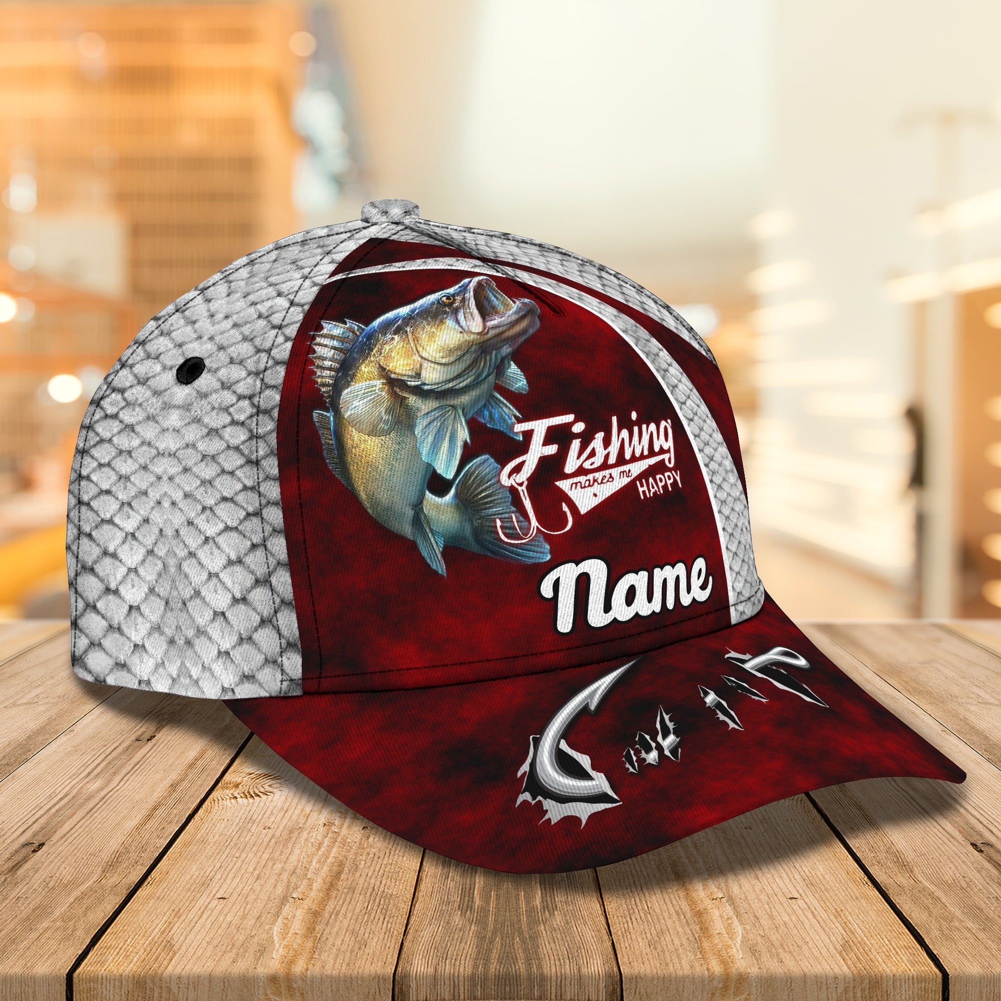 Walleye Fishing Personalize Name Cap Fishing Make Me Happy