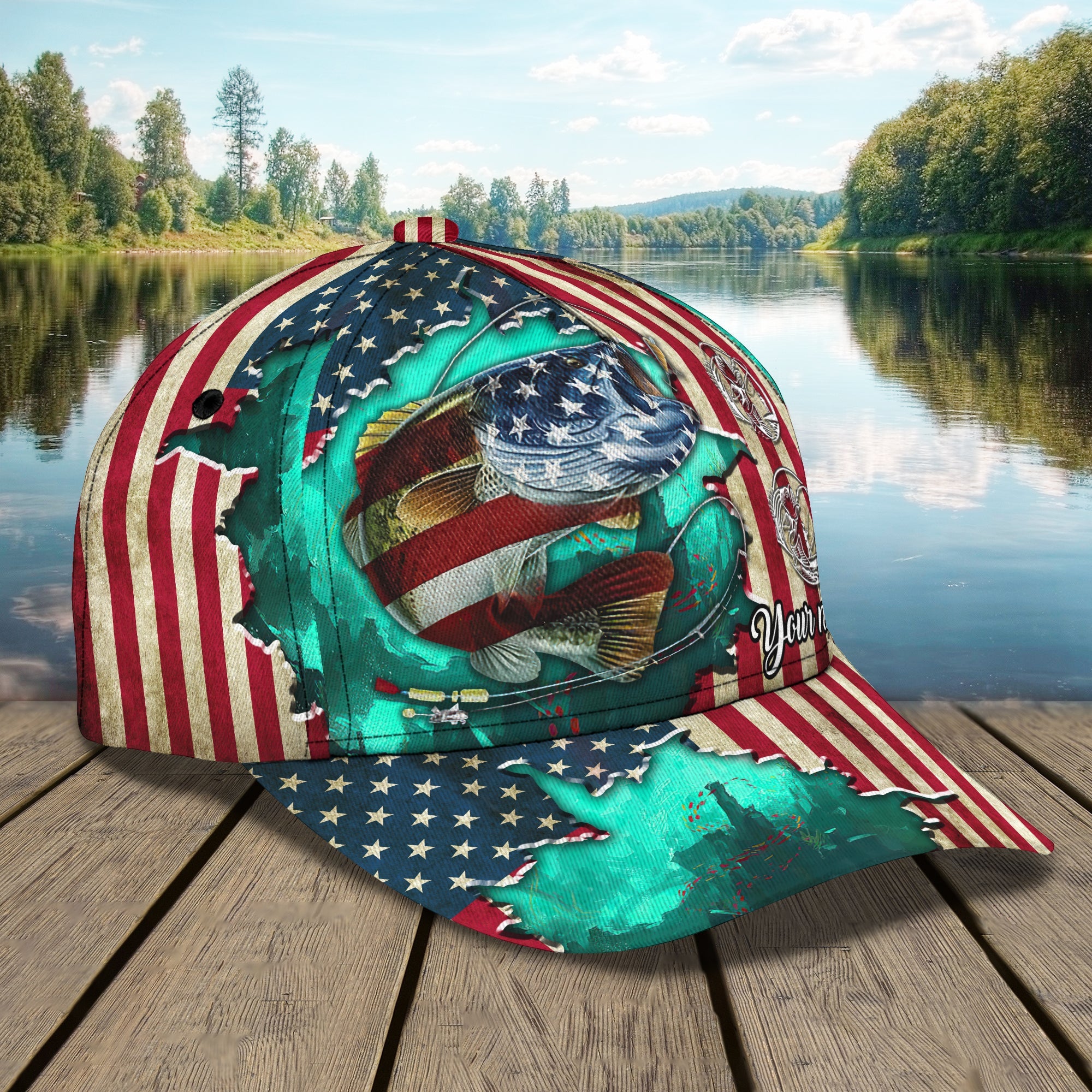 America Fishing - Personalized Name Cap - Urt96