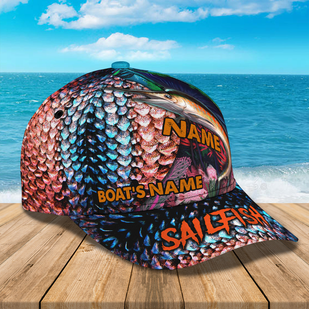 Sailfish Fishing 1 - Personalized Name Cap - Nt168 - Ct076