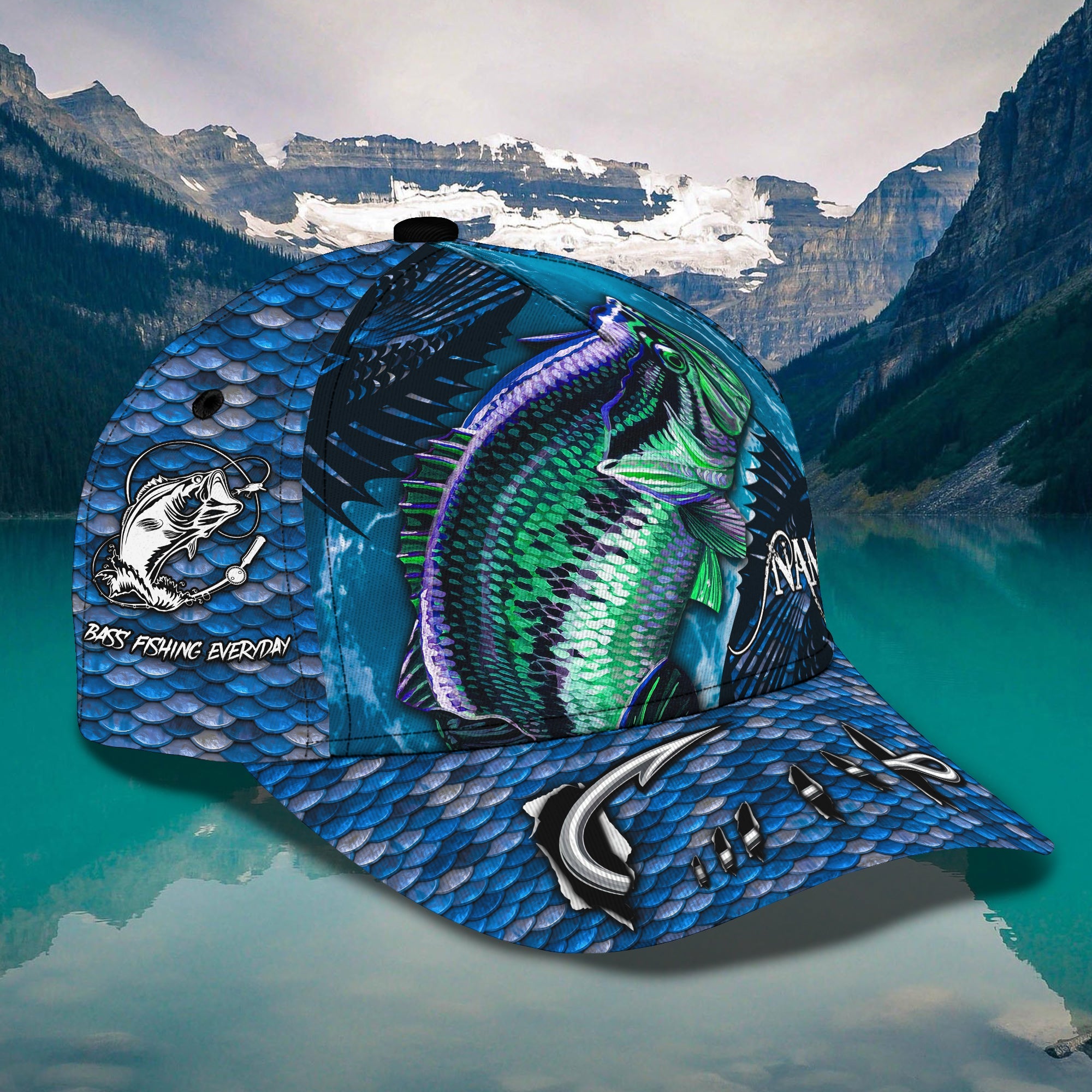 Bass Fishing Everday - Personalized Name Cap - 032