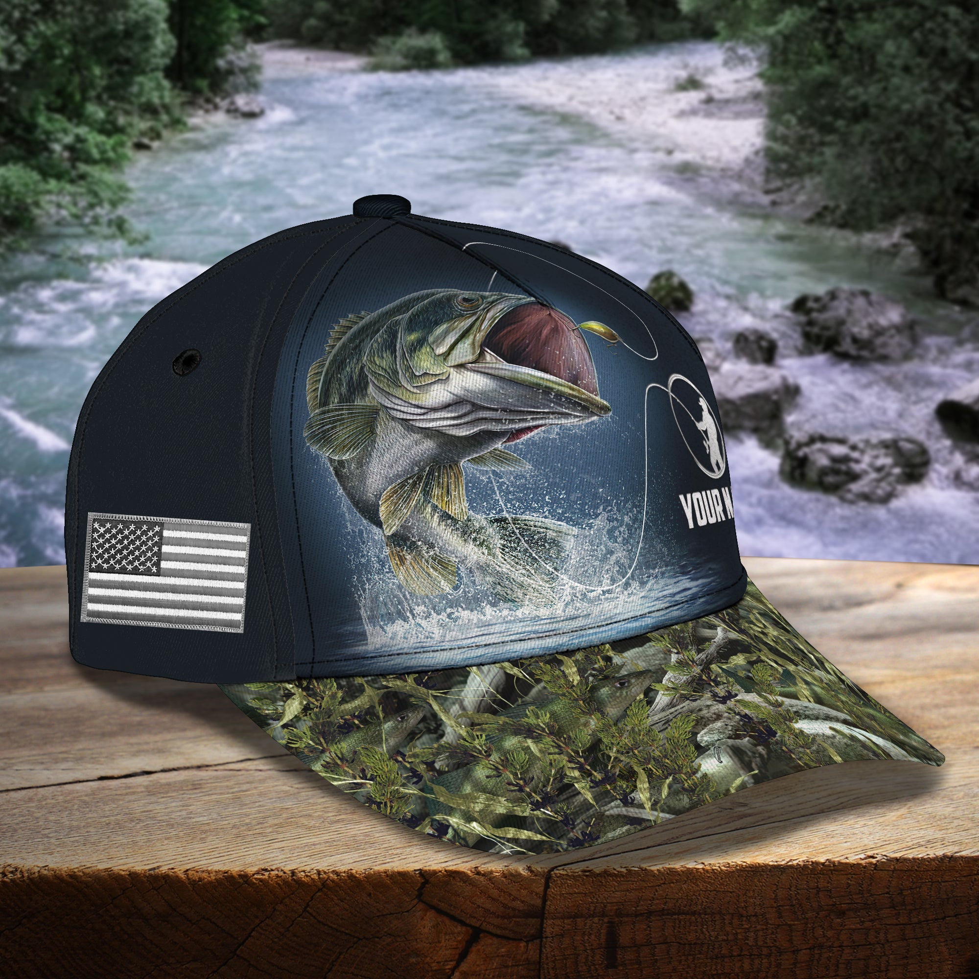 Bass Fishing Classic Cap Custom Name - 979