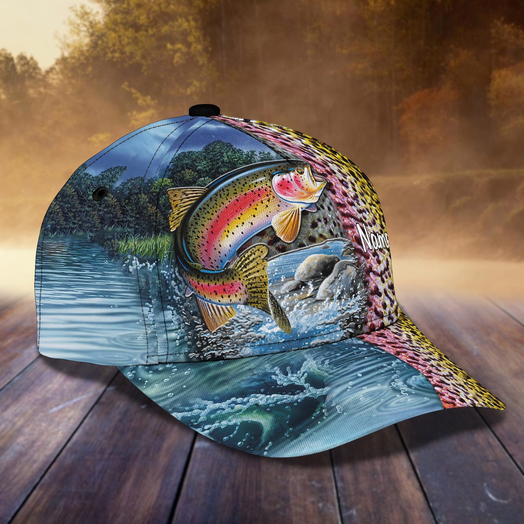 Trout Fishing 17 - Personalize Name Cap  - Loop - Ntp-178