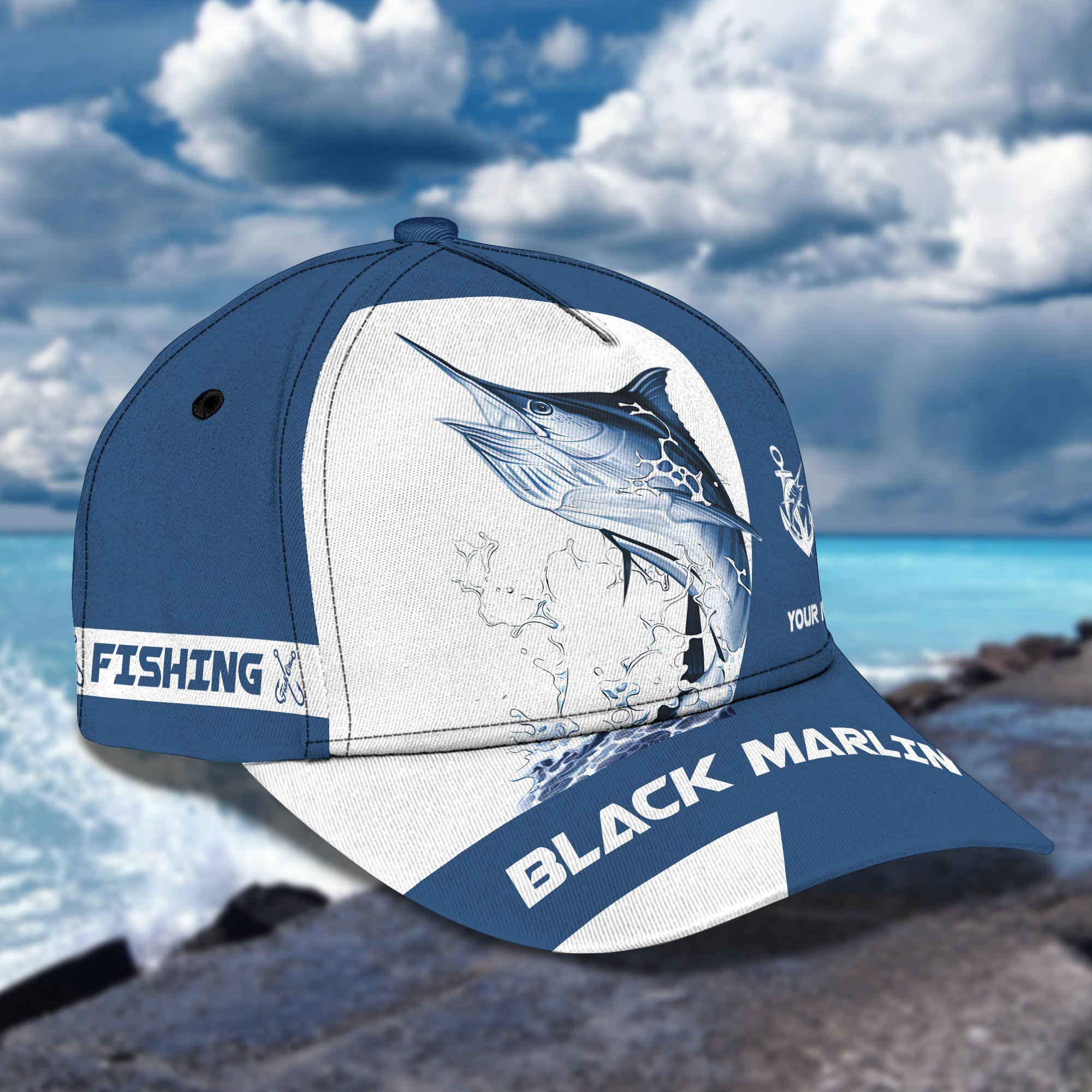 Marlin Fishing - Personalized Name Cap - Loop - H9h3-572