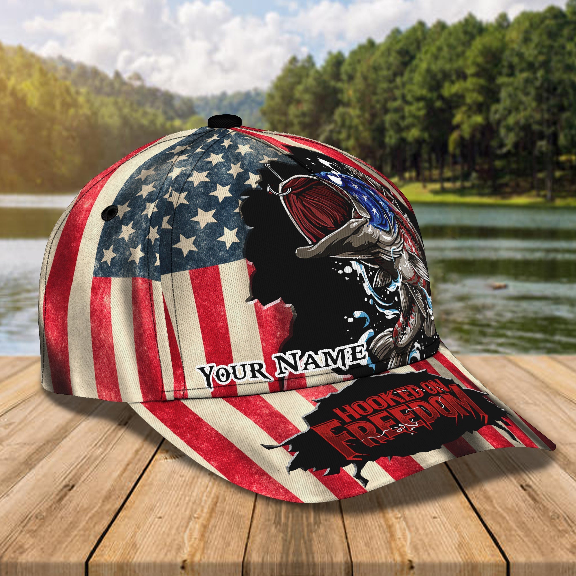 Bass Fishing Classic Cap Custom Name - 483