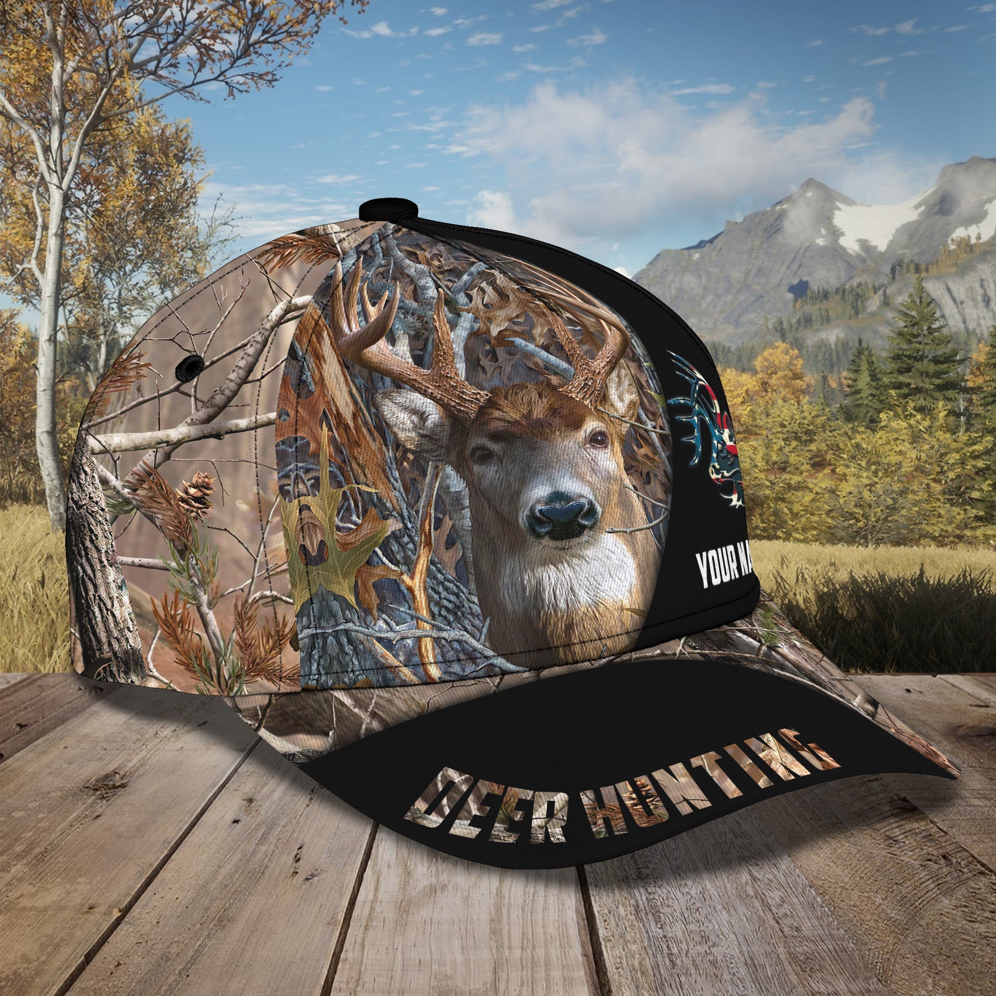 American Deer Hunting - Personalized Name Cap