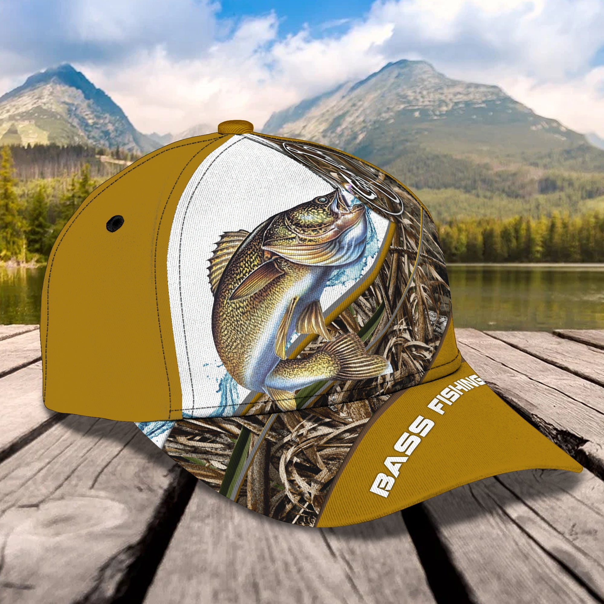 Bass Fishing 6 - Personalized Name Cap