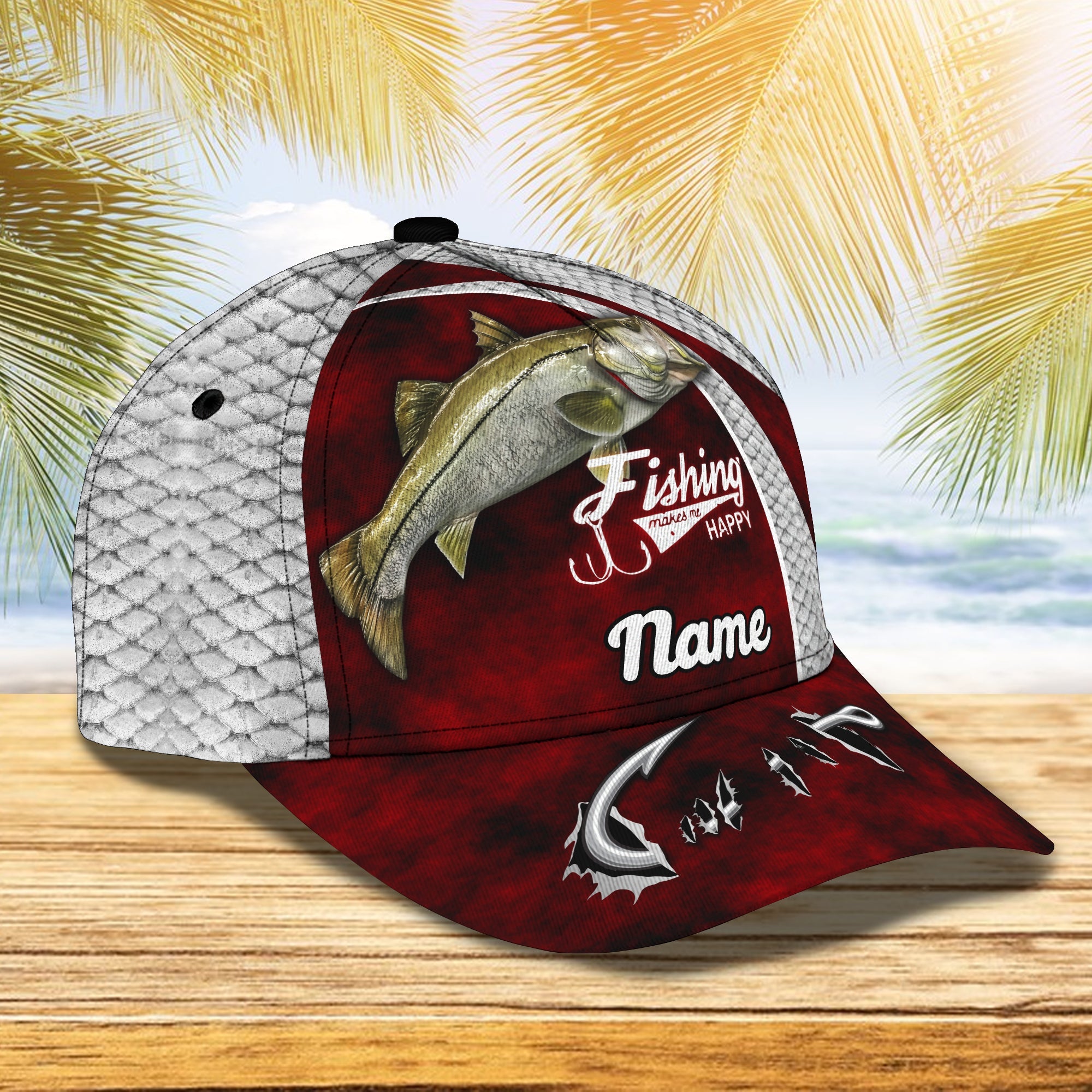 Snook Fishing- Personalize Name Cap  - Loop - Ntp-343