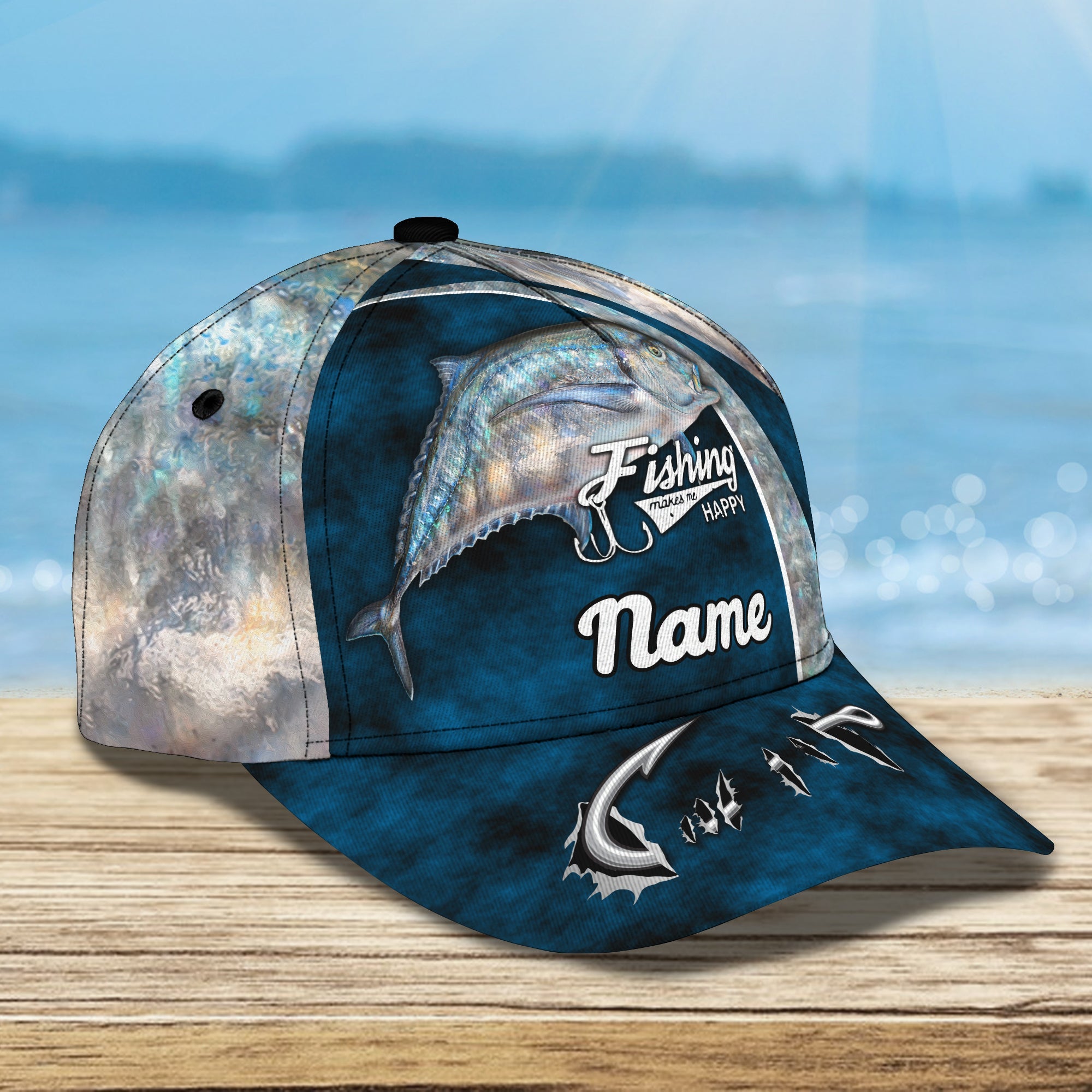 Florida Pompano Fishing - Personalize Name Cap  - Loop - Ntp-189
