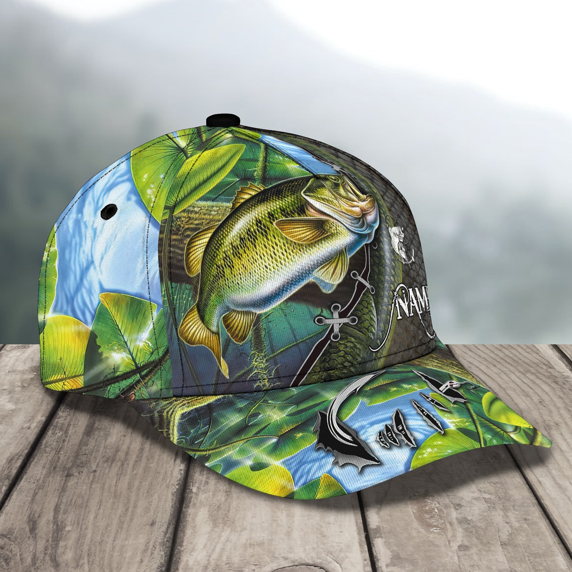 Bass Fishing 18 - Personalize Name Cap - 179