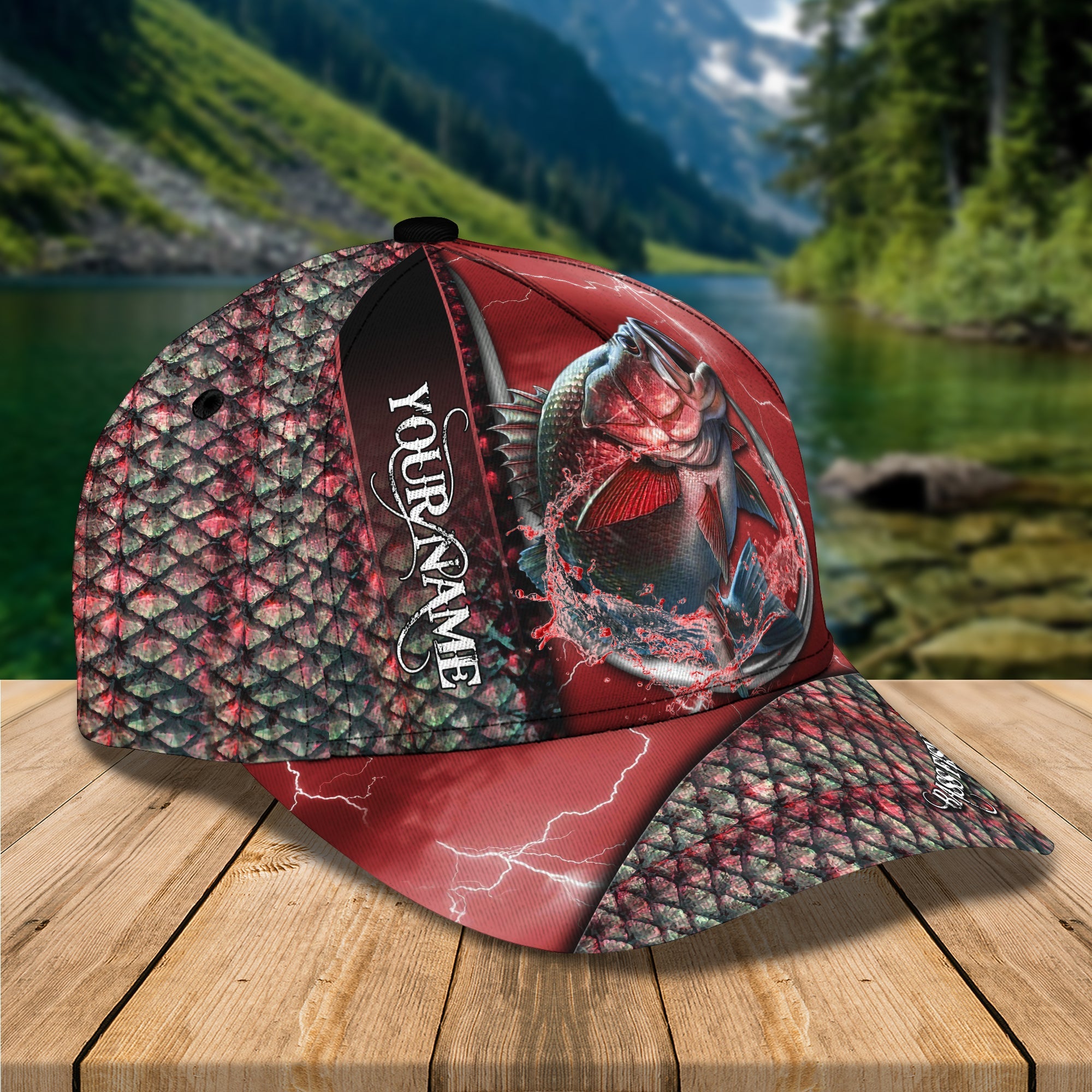 Bass Fishing - Personalized Name Cap - 49