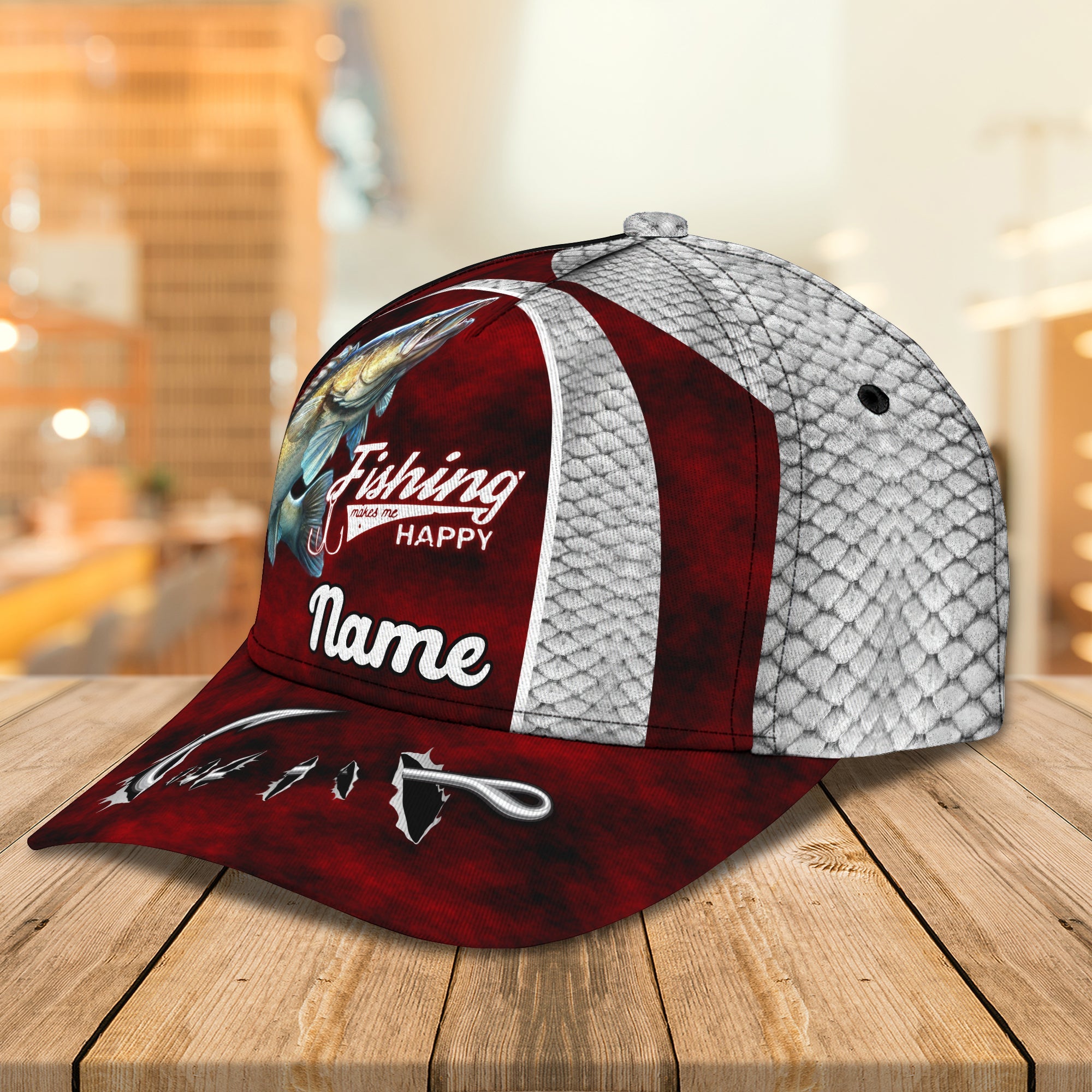 Walleye Fishing Personalize Name Cap Fishing Make Me Happy