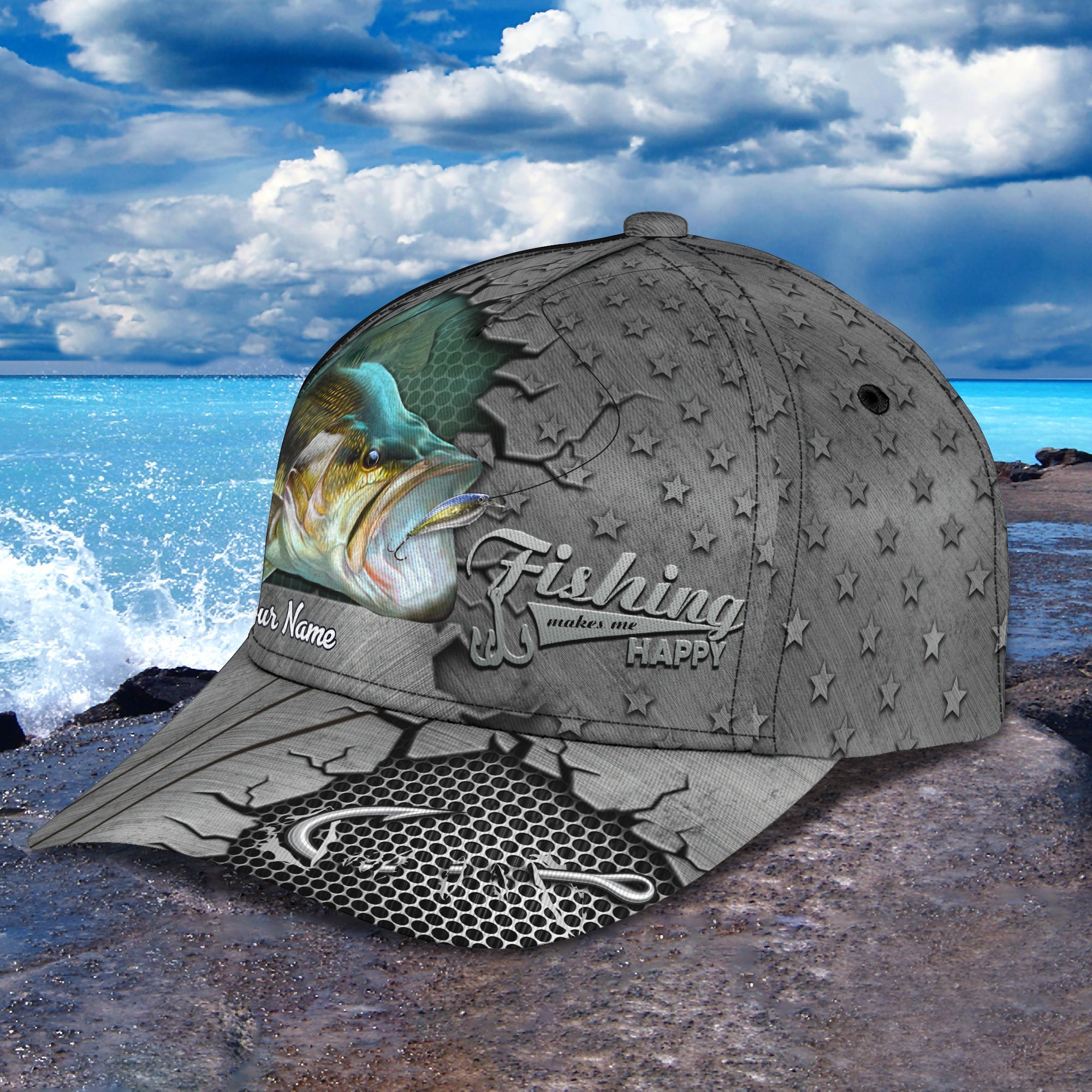 Fishing art- Personalize Name Cap  - TT99-1175