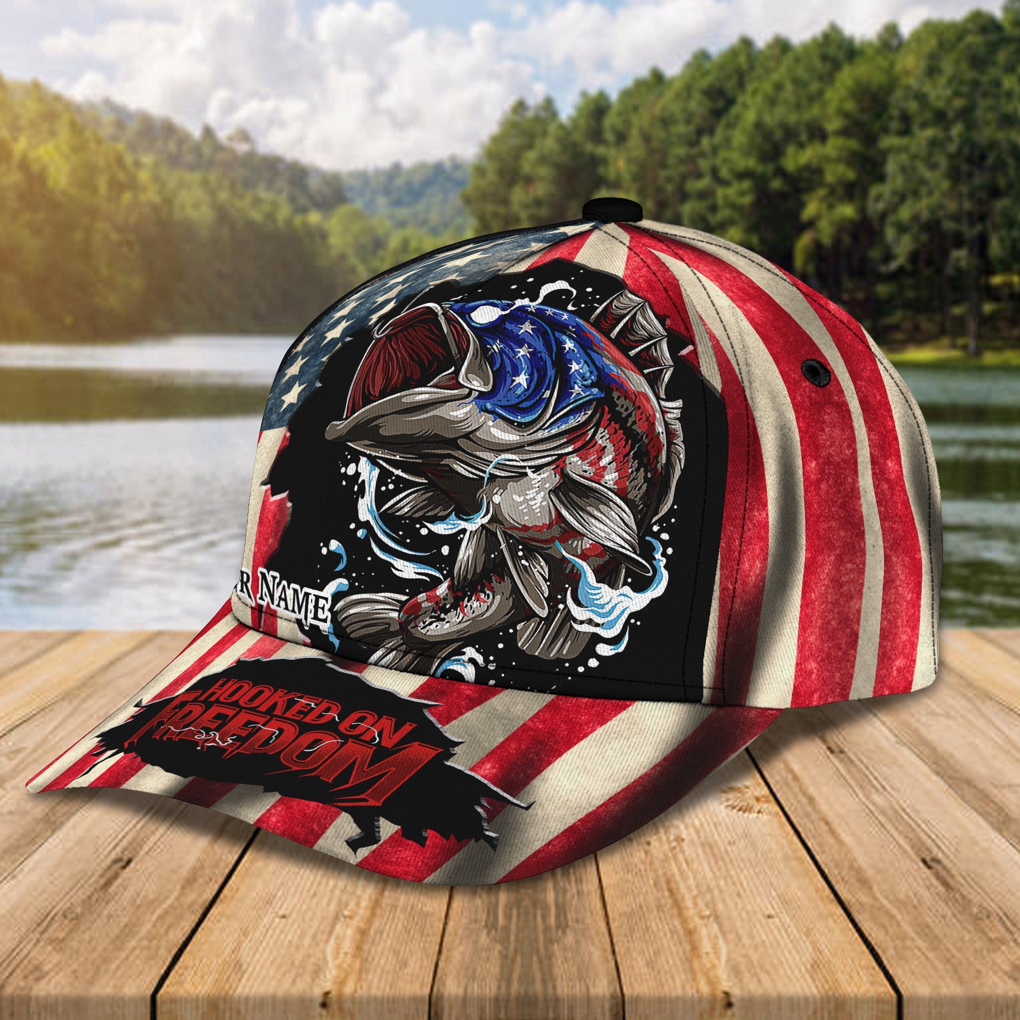 Bass Fishing Classic Cap Custom Name - 483