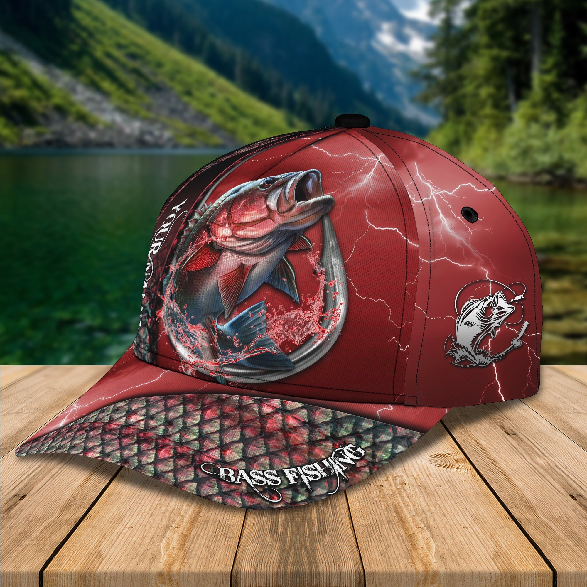Bass Fishing - Personalized Name Cap - 49