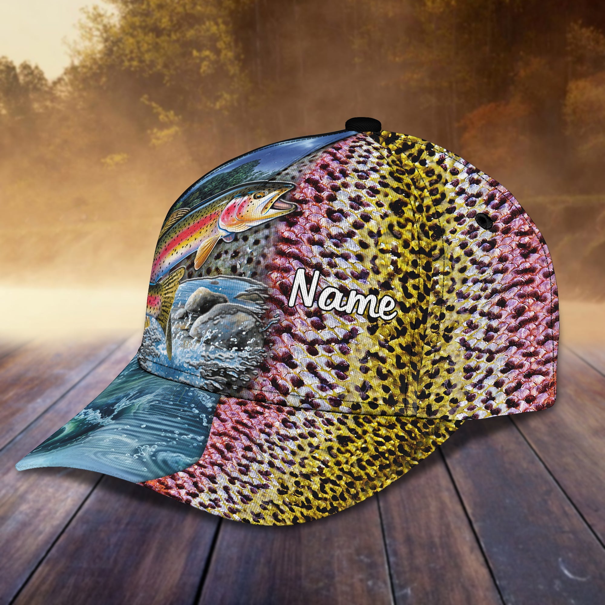Trout Fishing 17 - Personalize Name Cap  - Loop - Ntp-178