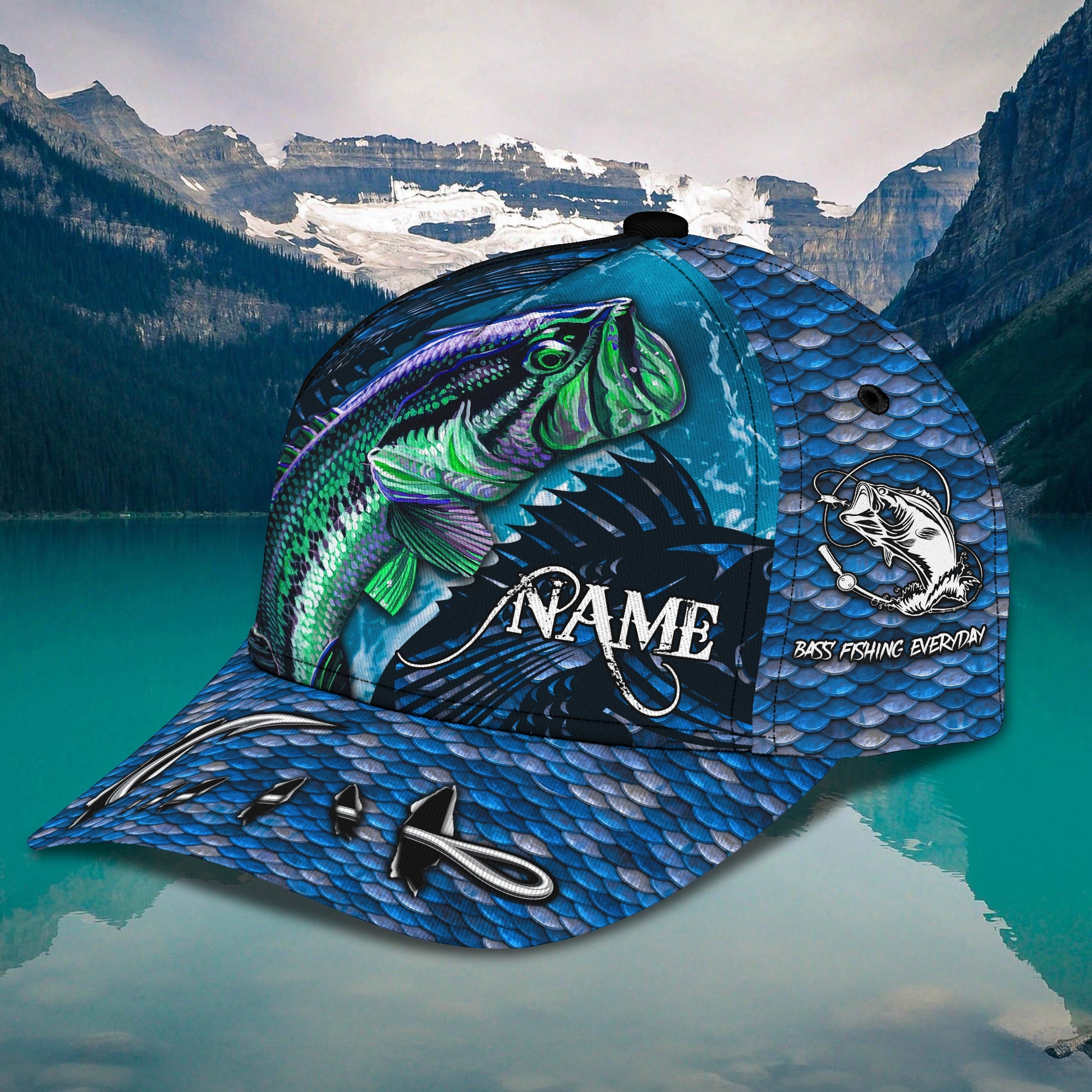Bass Fishing Everday - Personalized Name Cap - 032
