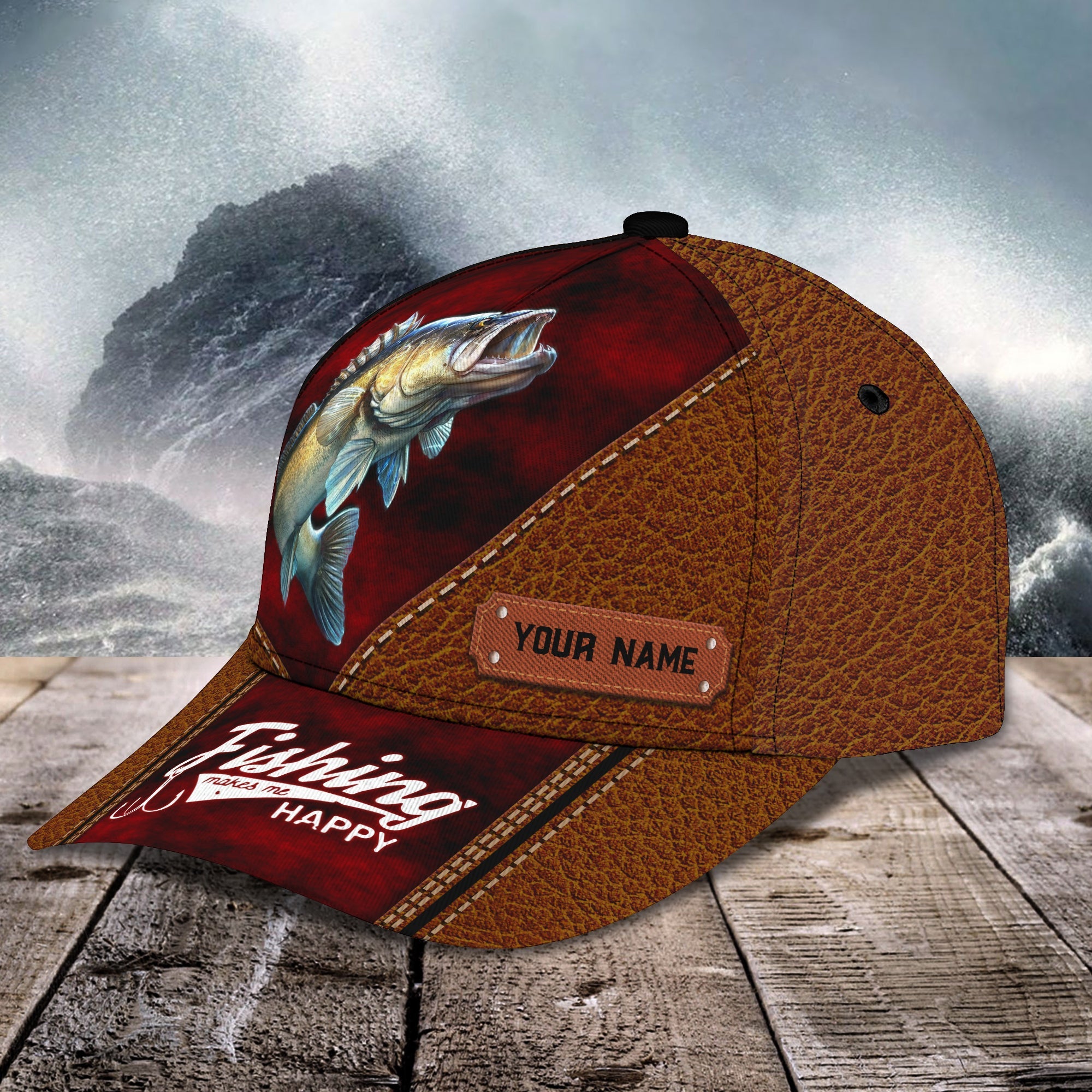 Walleye Fishing- Personalize Name Cap  - Loop - Ntp-255