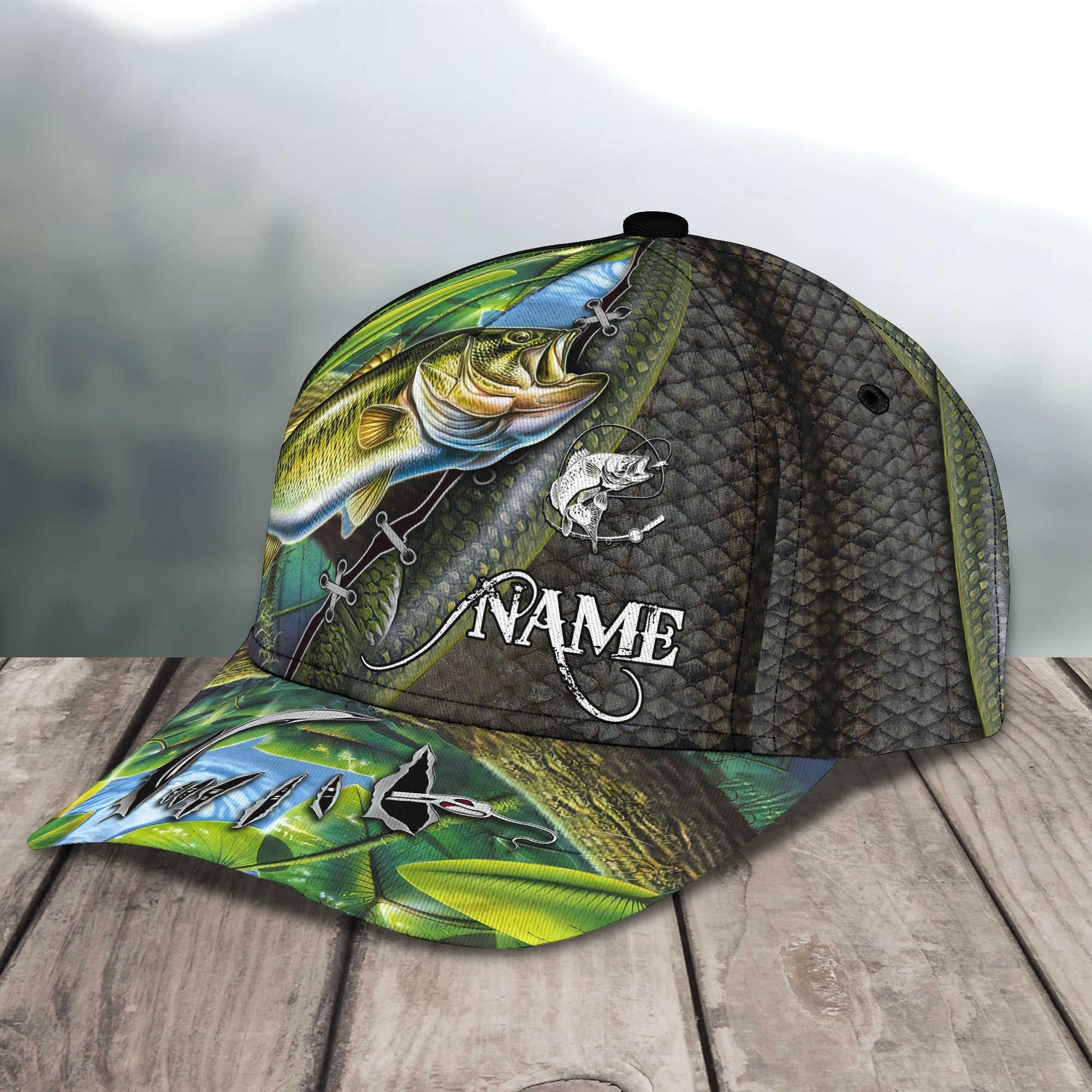 Bass Fishing 18 - Personalize Name Cap - 179