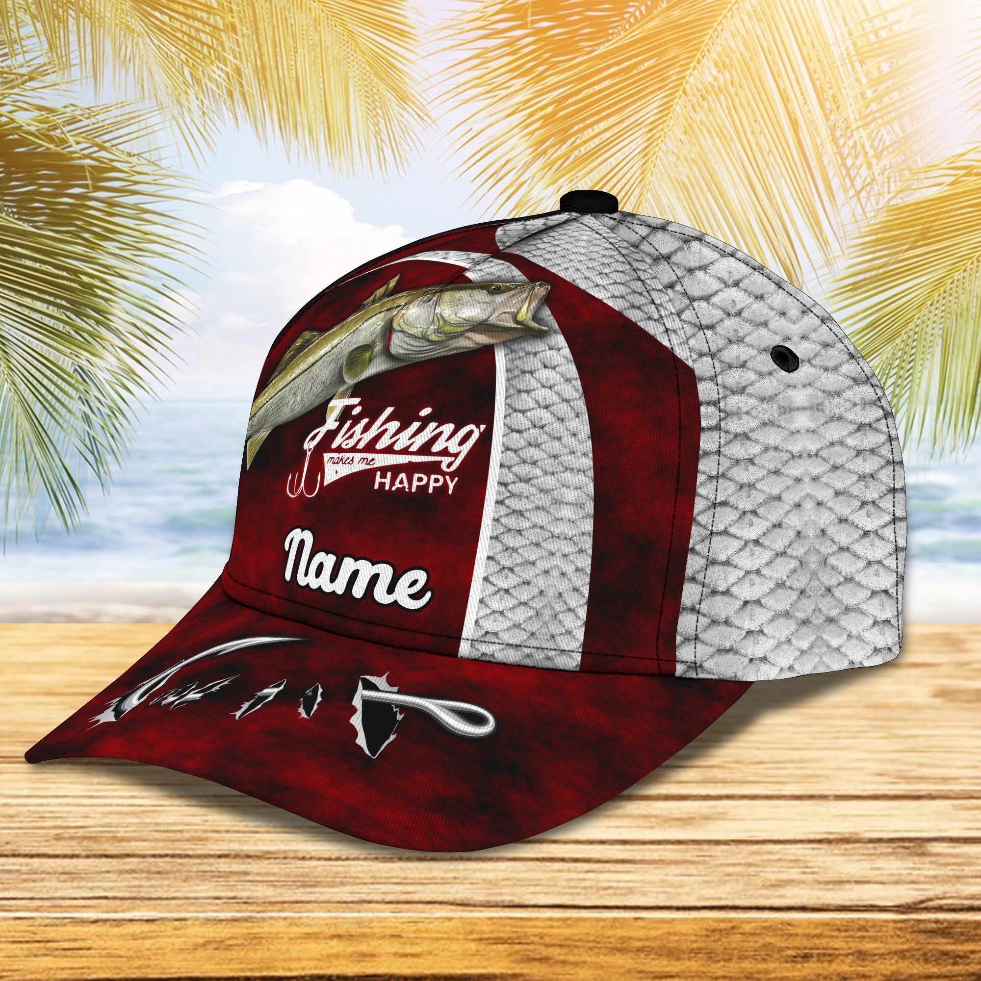 Snook Fishing- Personalize Name Cap  - Loop - Ntp-343