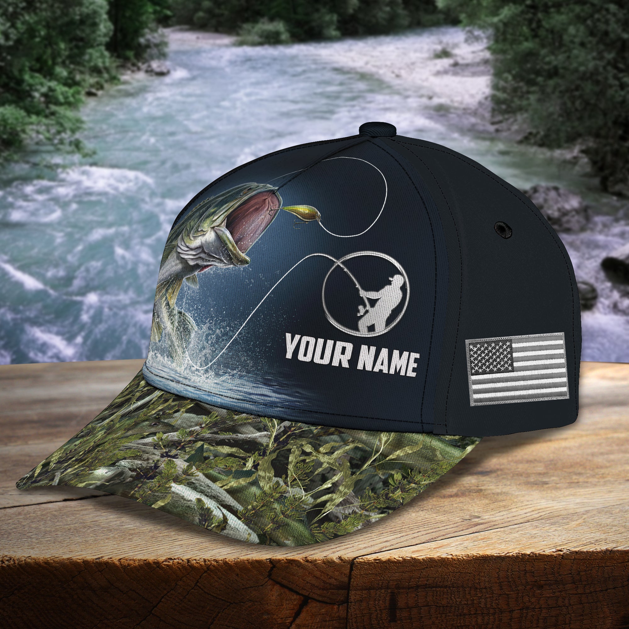 Bass Fishing Classic Cap Custom Name - 979