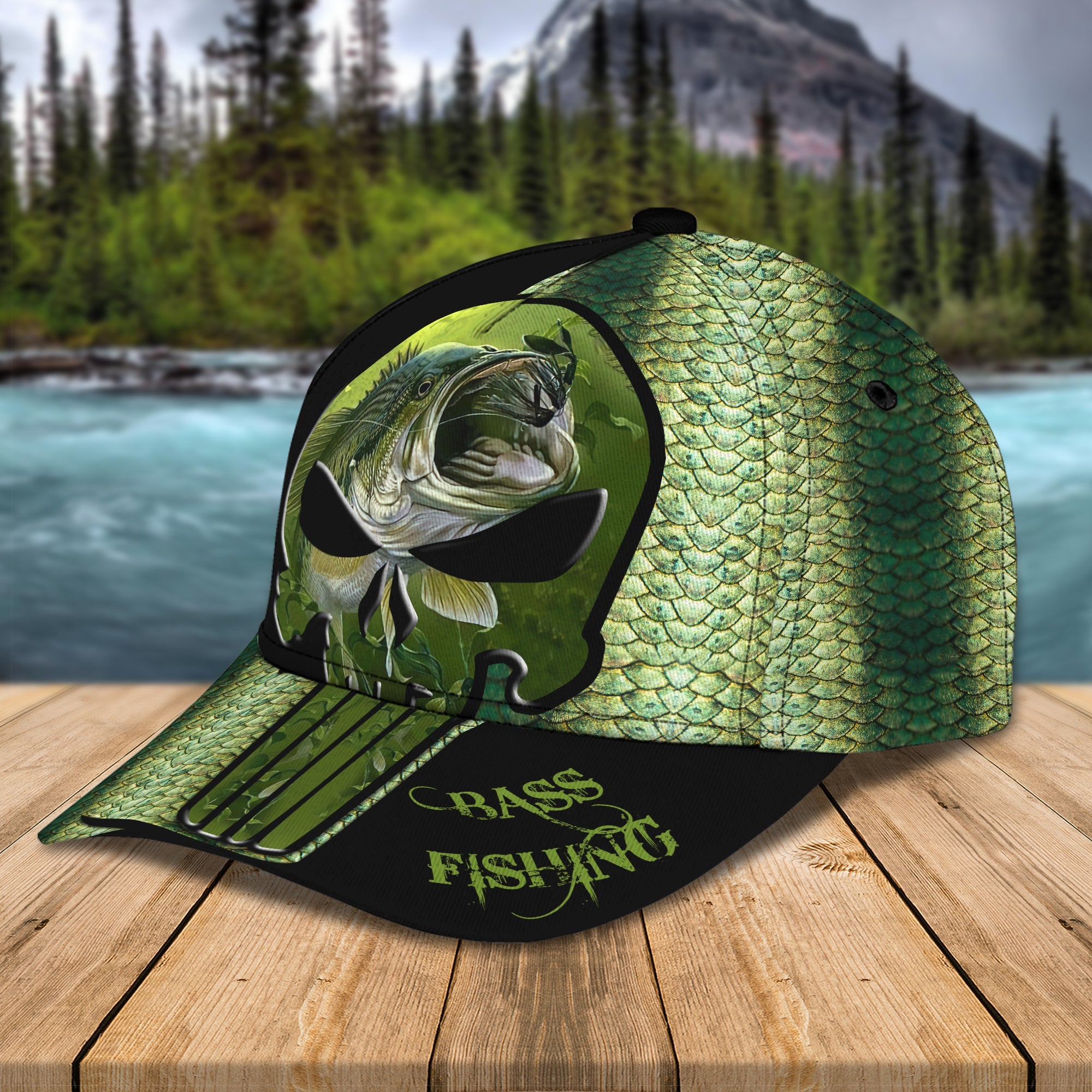 Bass Fishing 22 - Personalized Name Cap